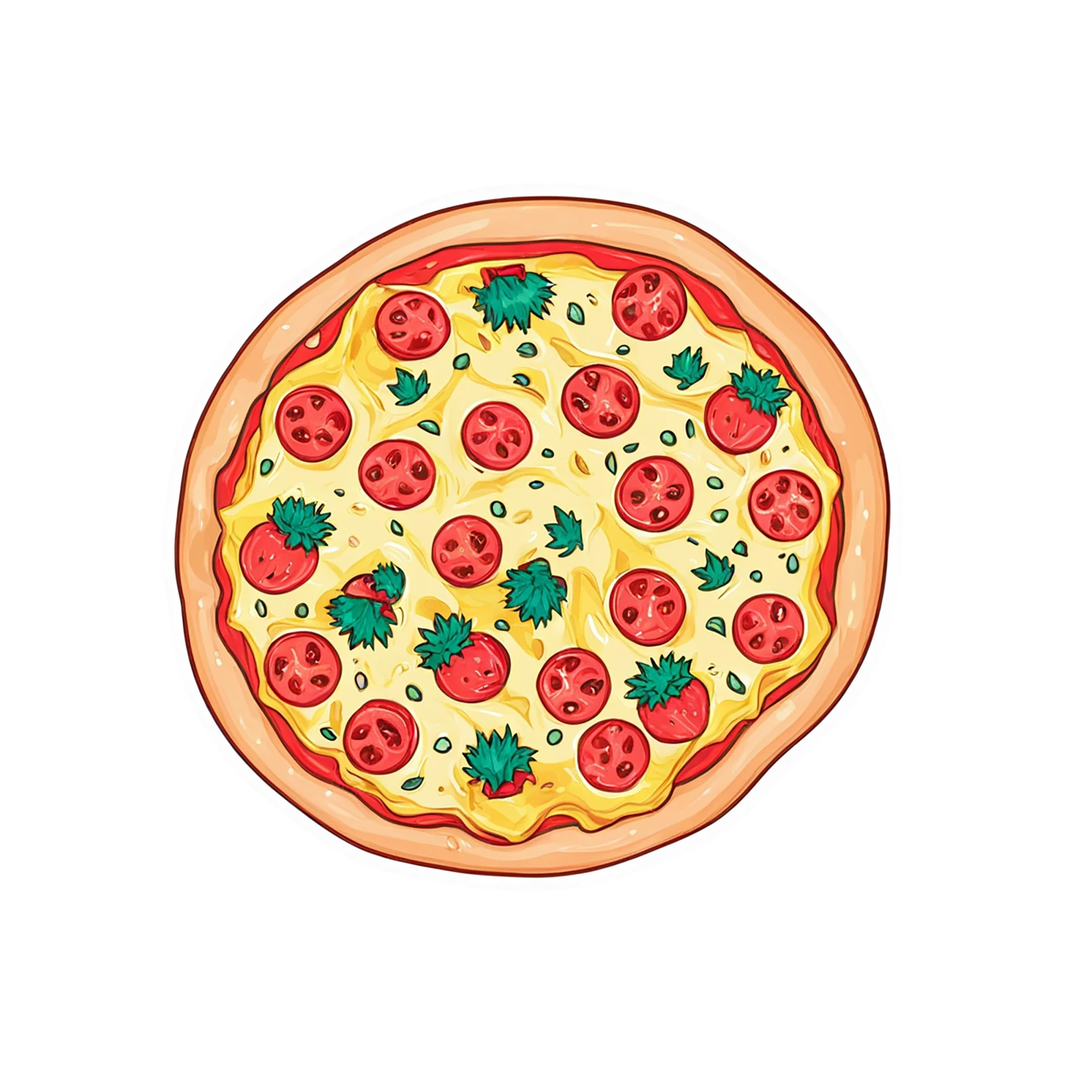 Pizza cute sticker isolated on transparent background #20504