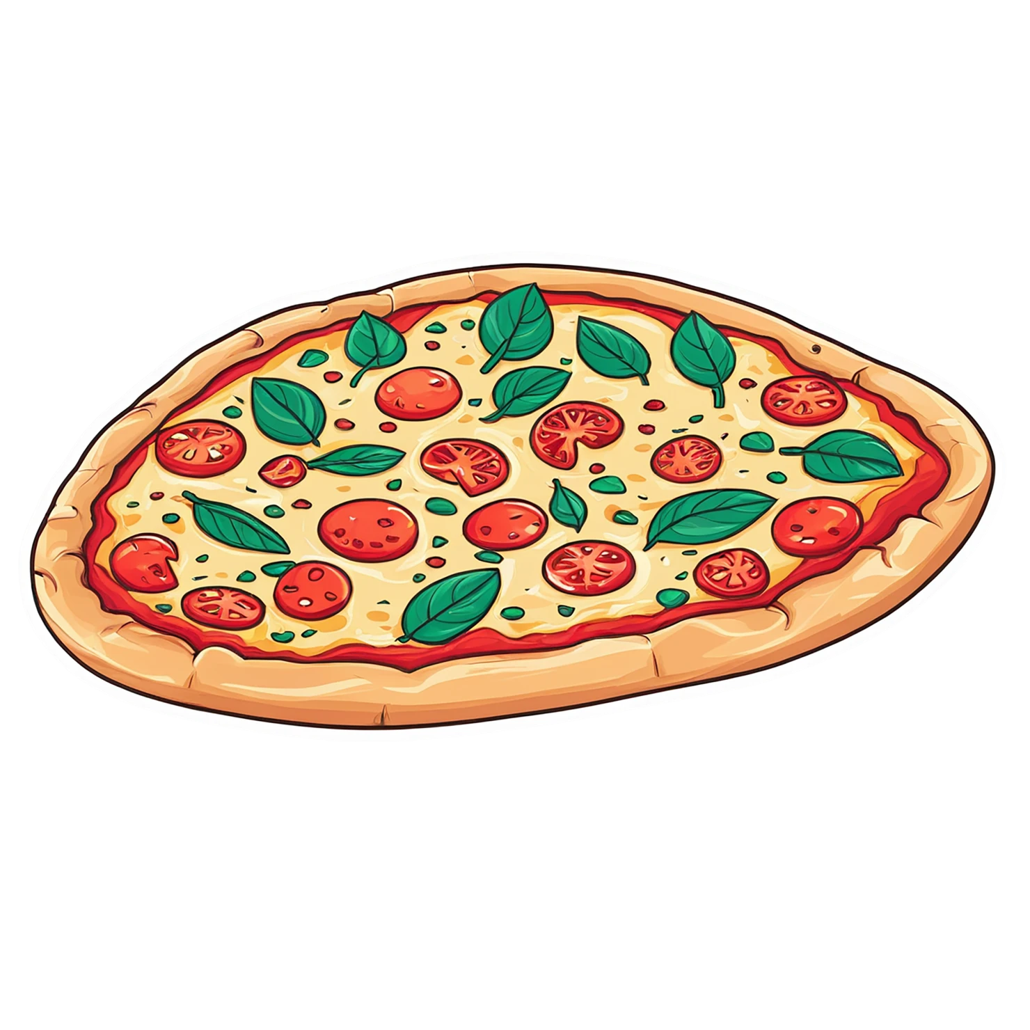 Pizza cute sticker isolated on transparent background #20505