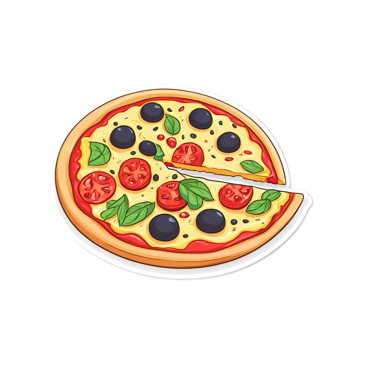 Pizza cute sticker isolated on transparent background #20509