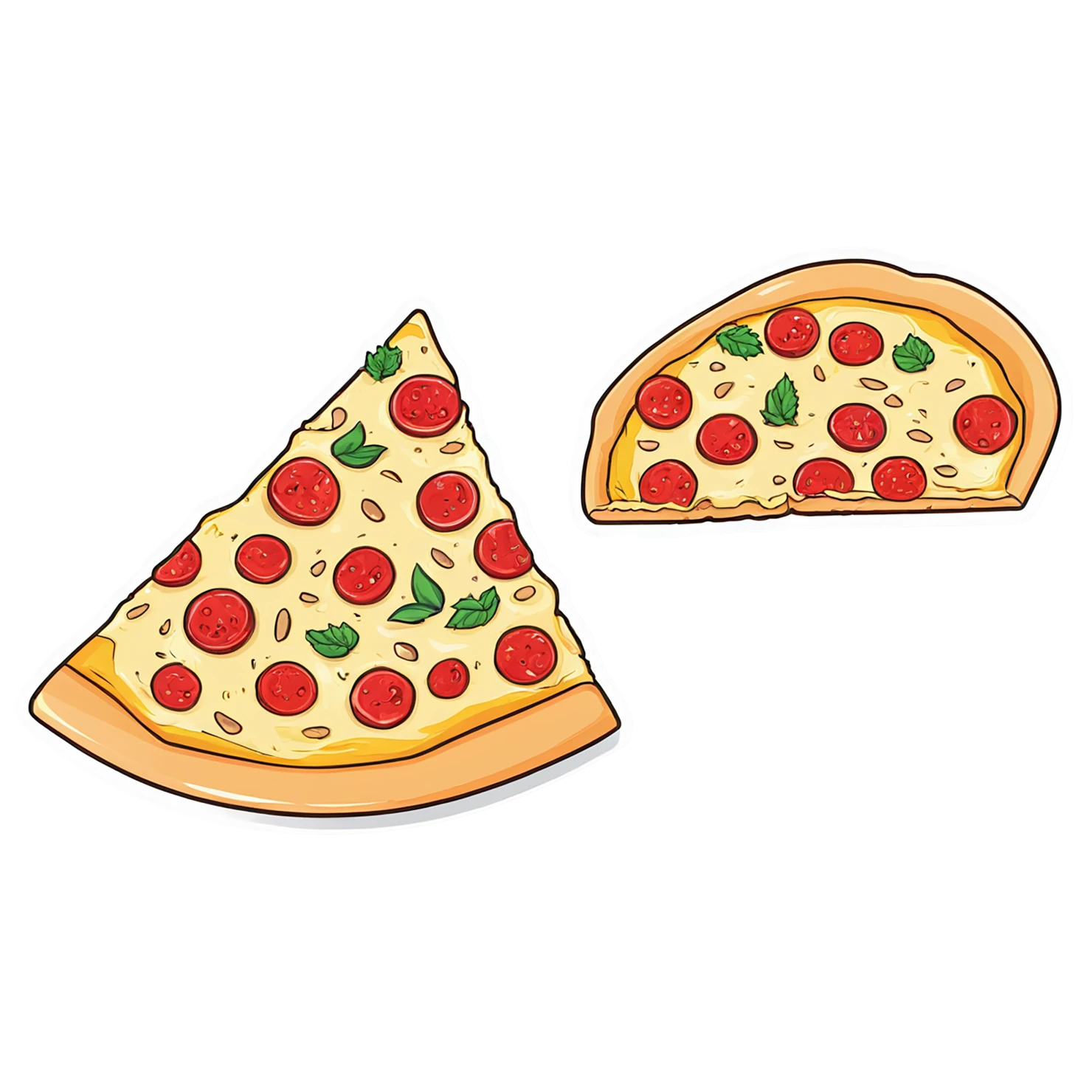 Pizza cute sticker isolated on transparent background #20513