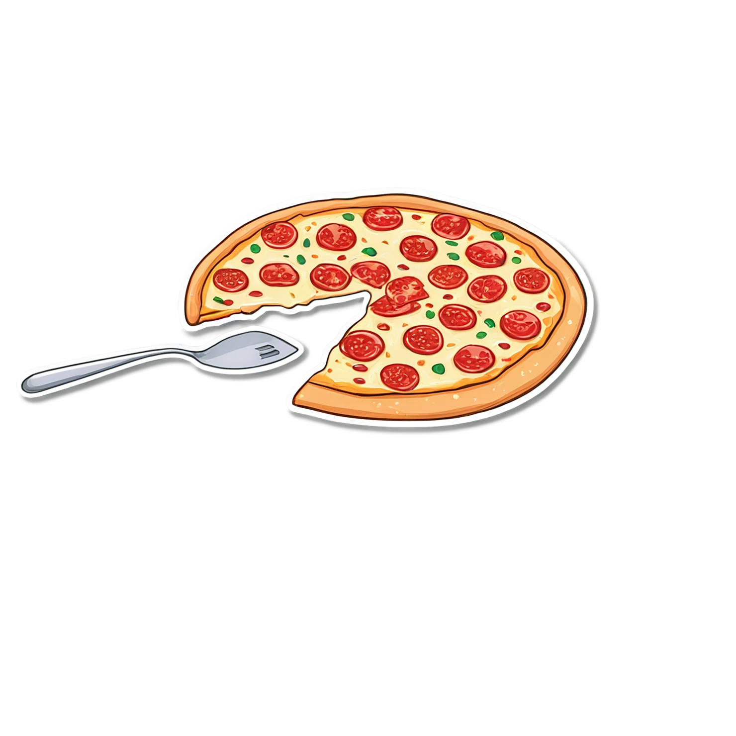 Pizza cute sticker isolated on transparent background #20514
