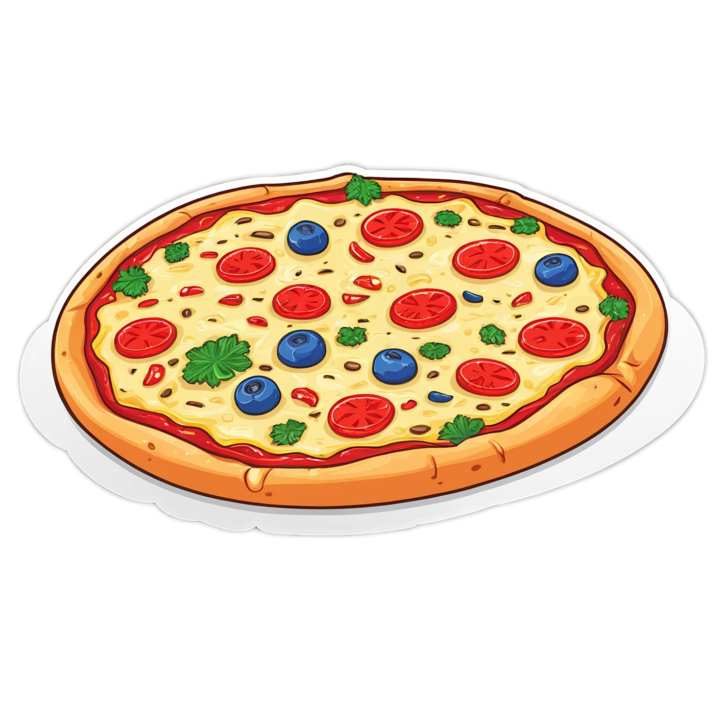 Pizza cute sticker isolated on transparent background #20515