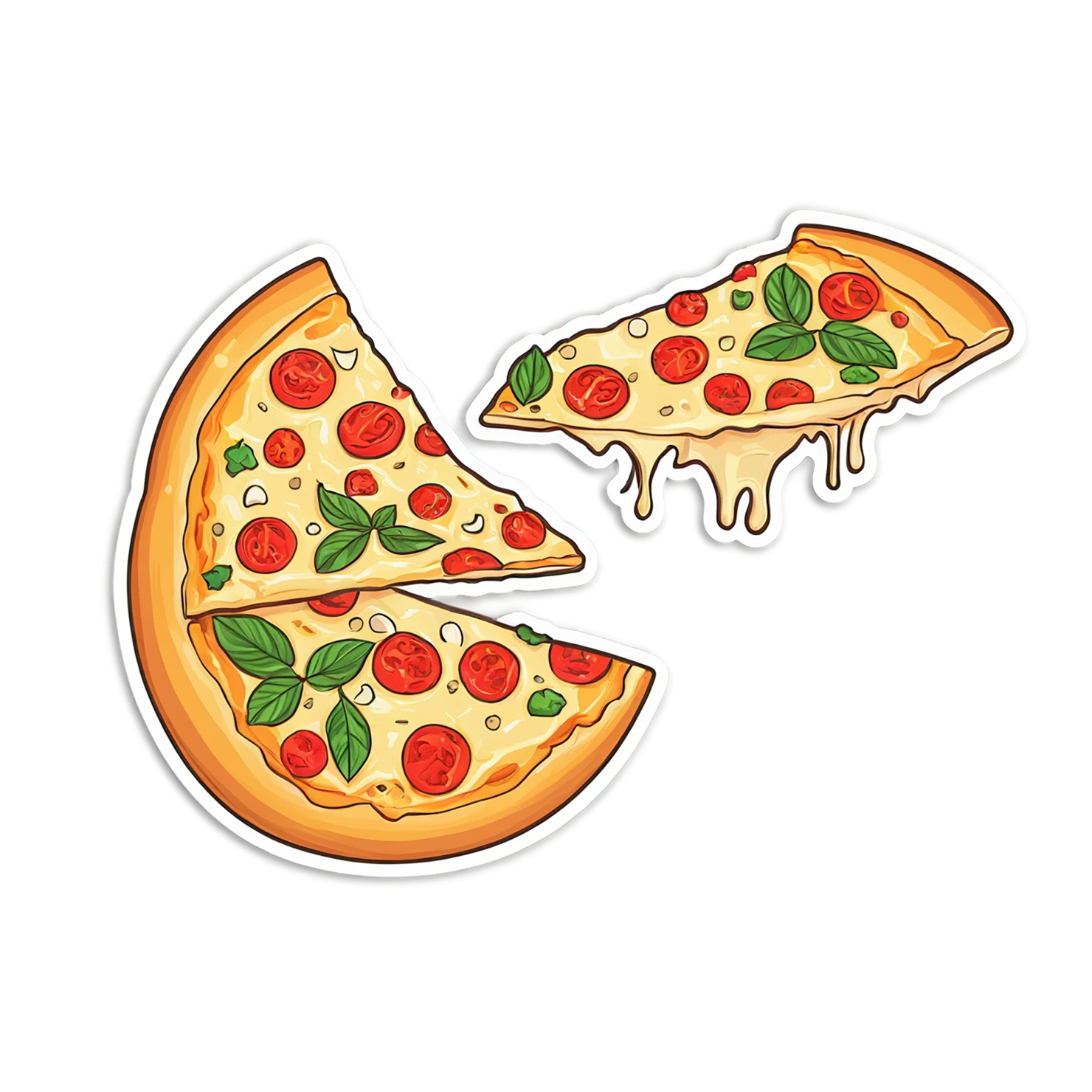 Pizza cute sticker isolated on transparent background #20516