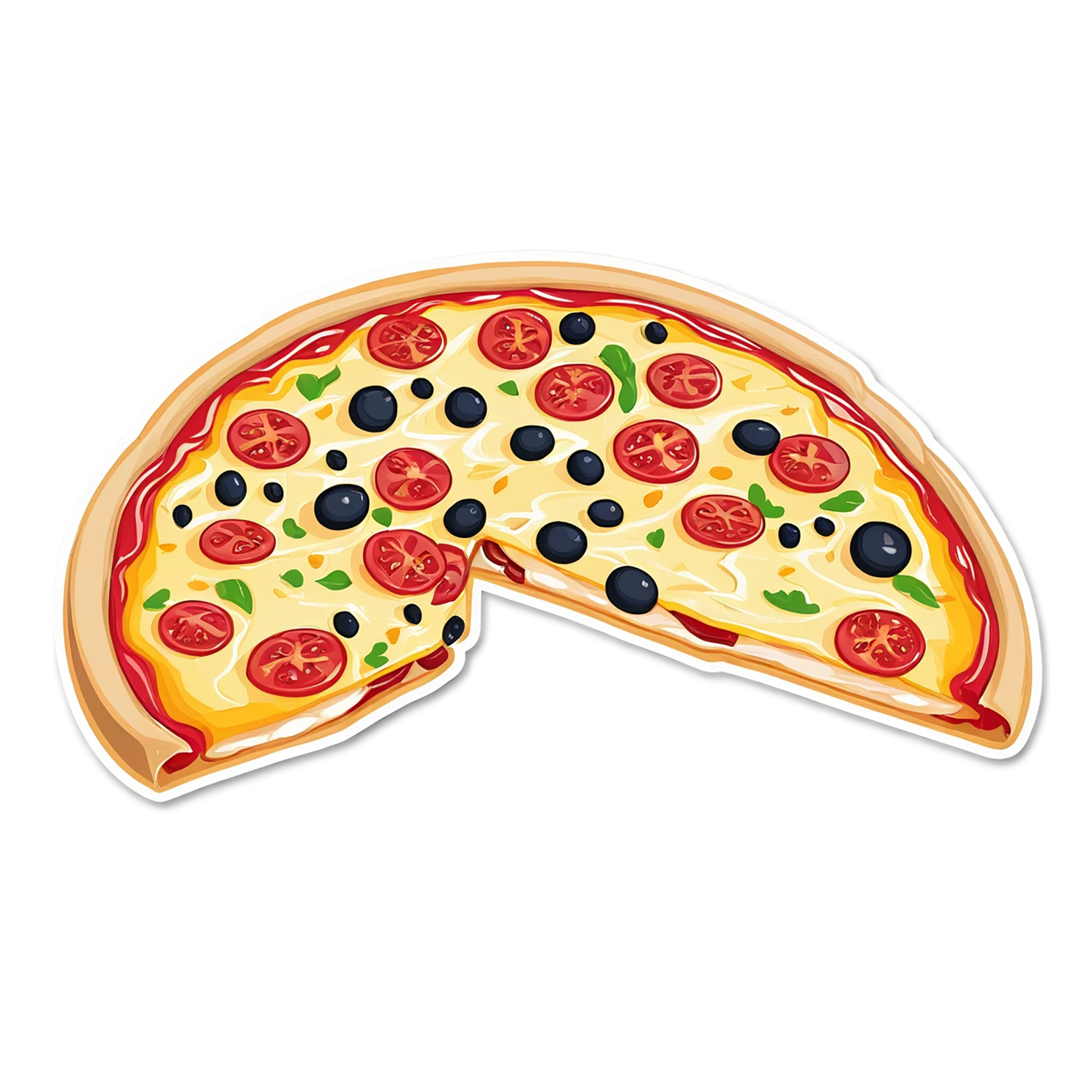 Pizza cute sticker isolated on transparent background #20517