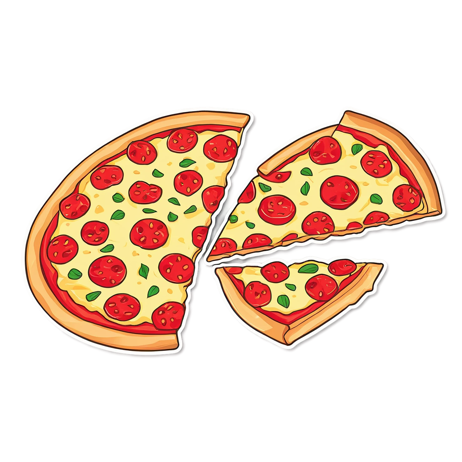 Pizza cute sticker isolated on transparent background #20522