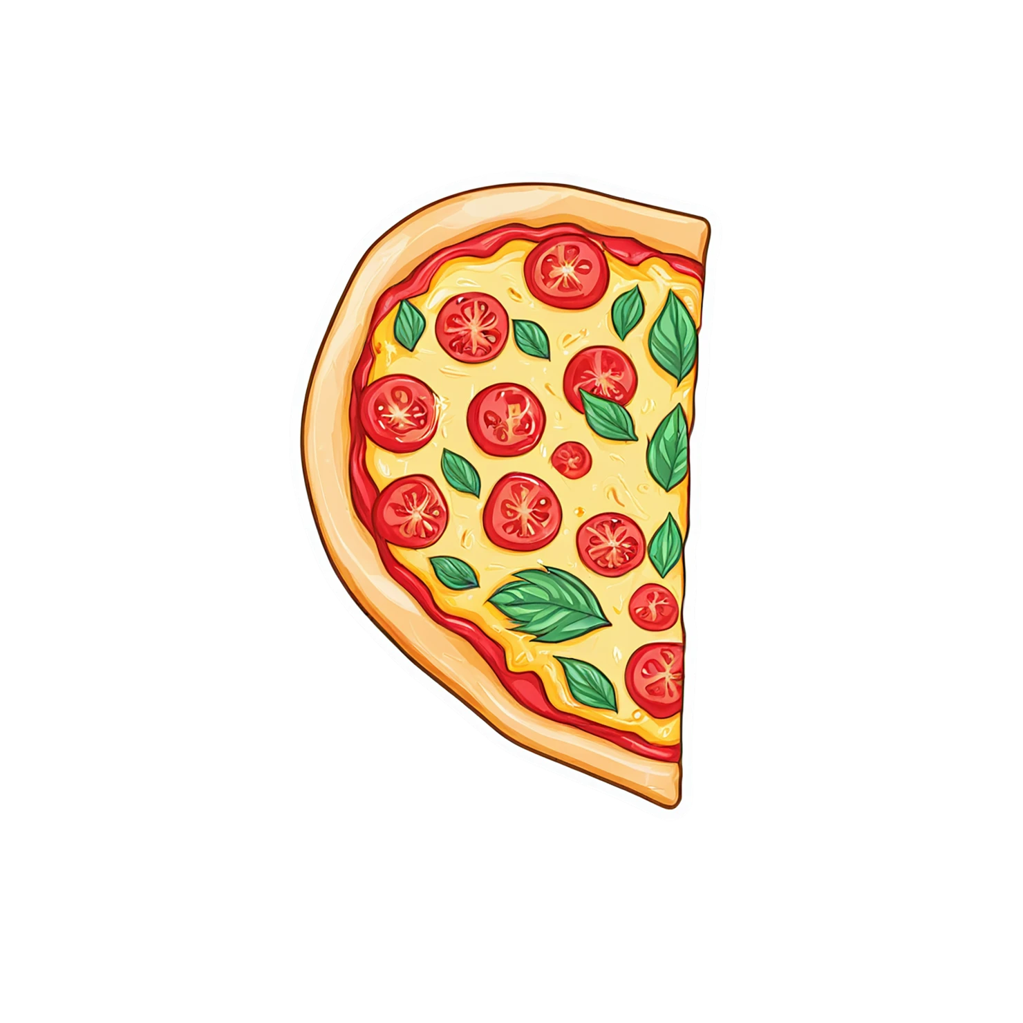 Pizza cute sticker isolated on transparent background #20524