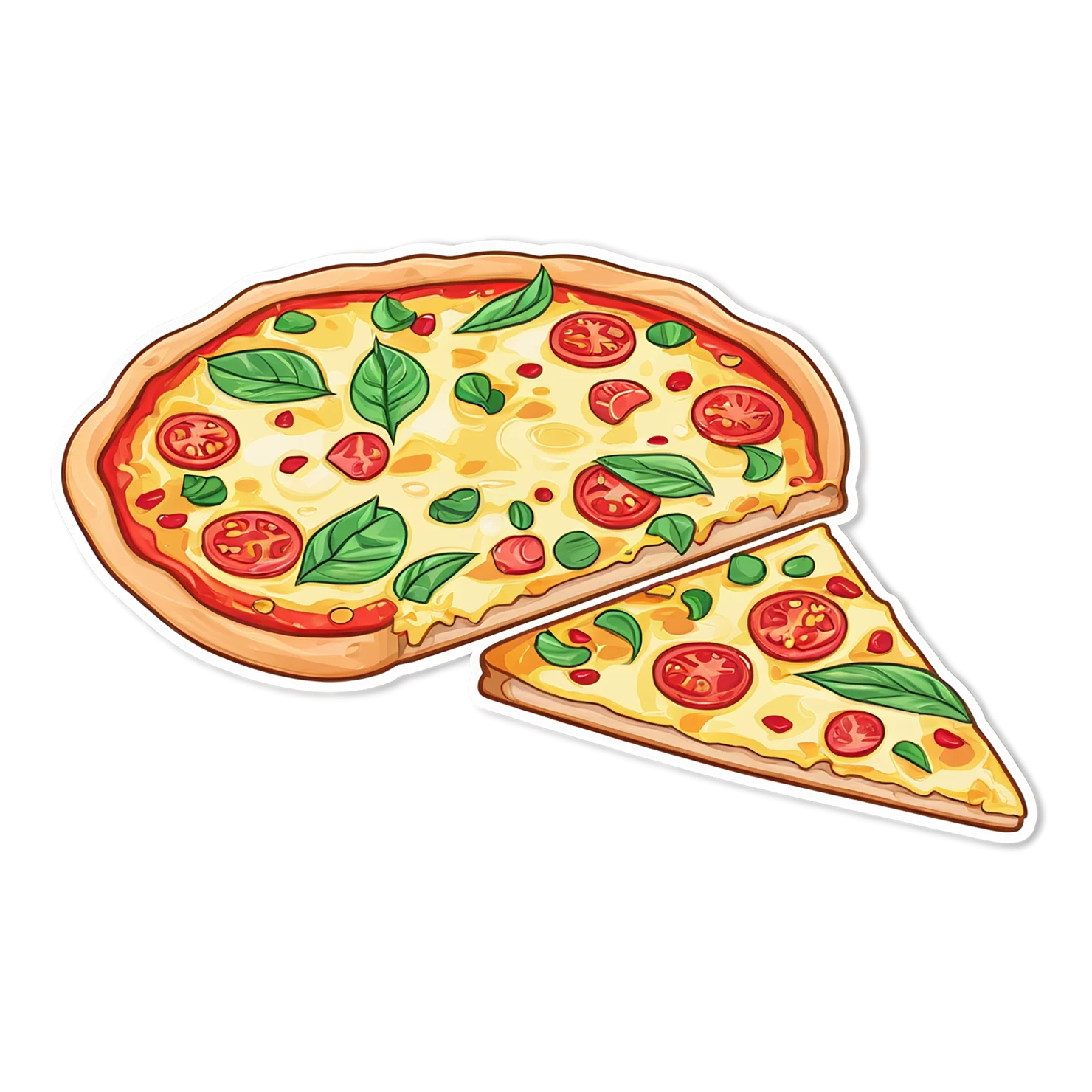 Pizza cute sticker isolated on transparent background #20527