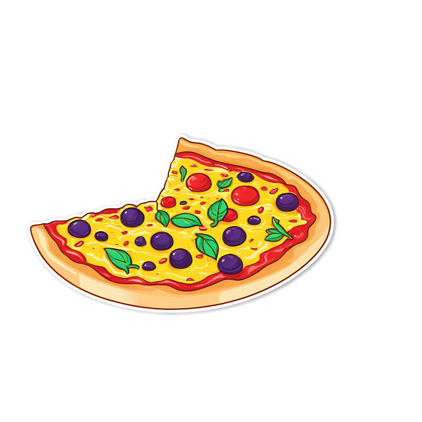 Pizza cute sticker isolated on transparent background #20528