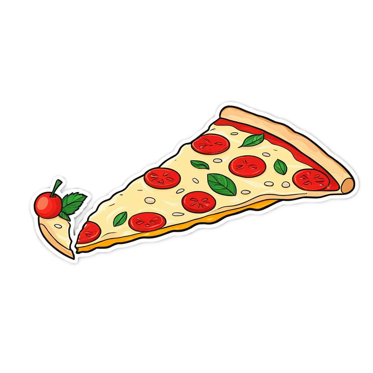 Pizza cute sticker isolated on transparent background #20531