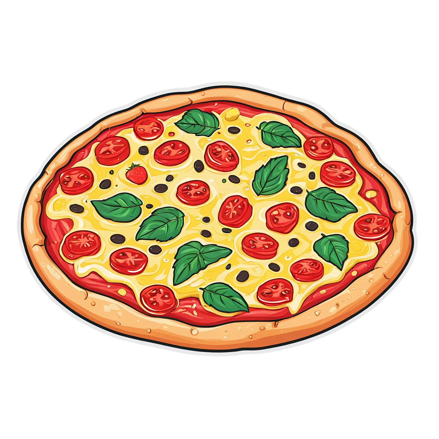 Pizza cute sticker isolated on transparent background #20532