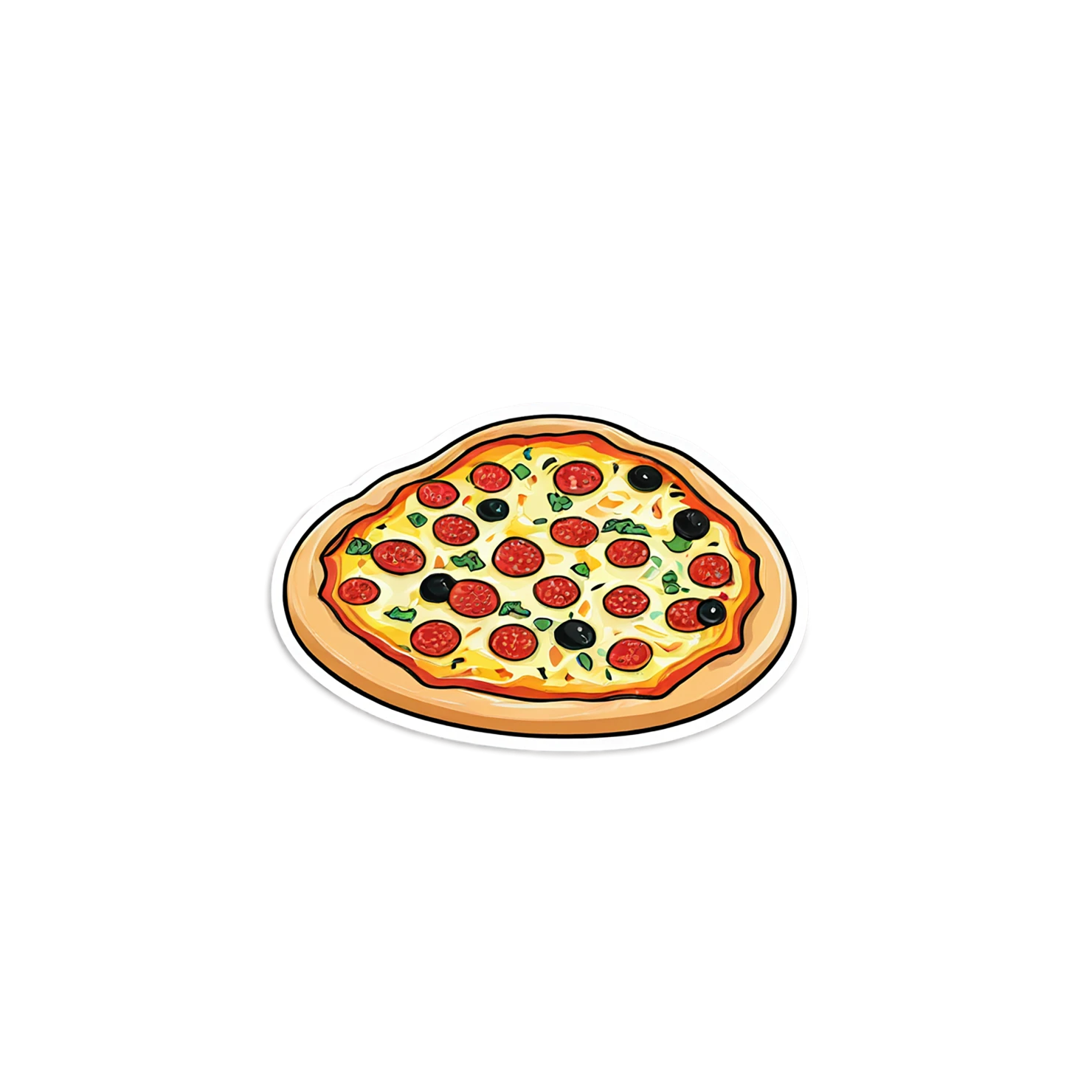 Pizza cute sticker isolated on transparent background #20534