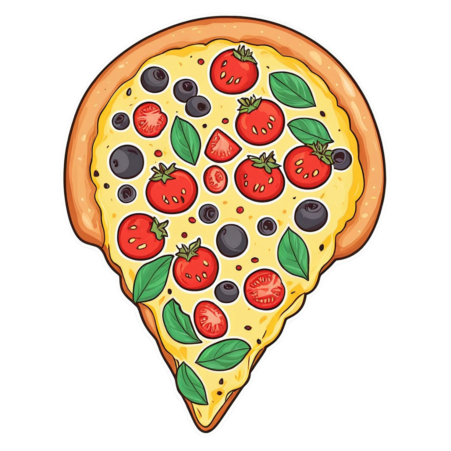 Pizza cute sticker isolated on transparent background #20536