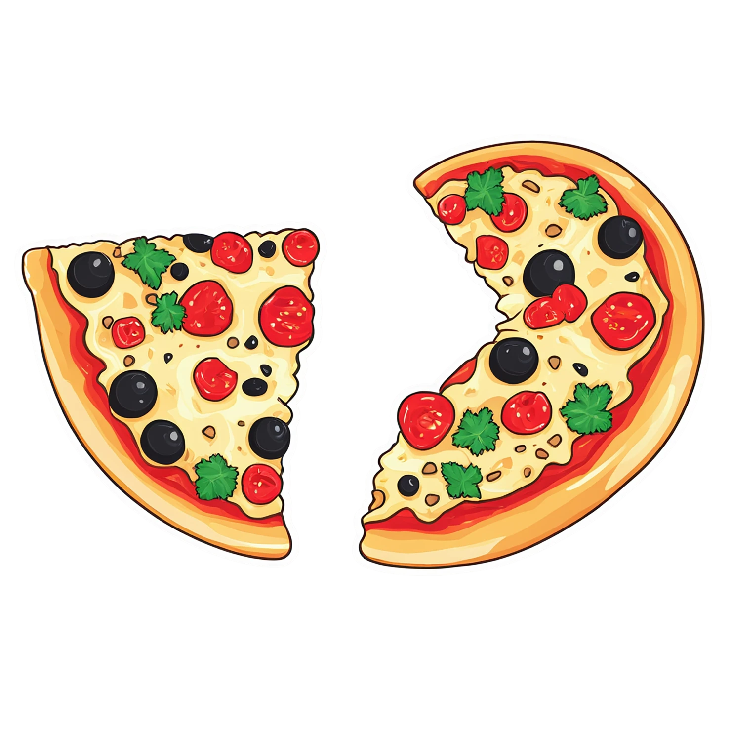 Pizza cute sticker isolated on transparent background #20537