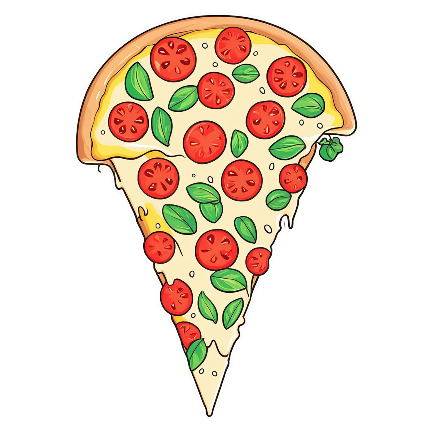 Pizza cute sticker isolated on transparent background #20538