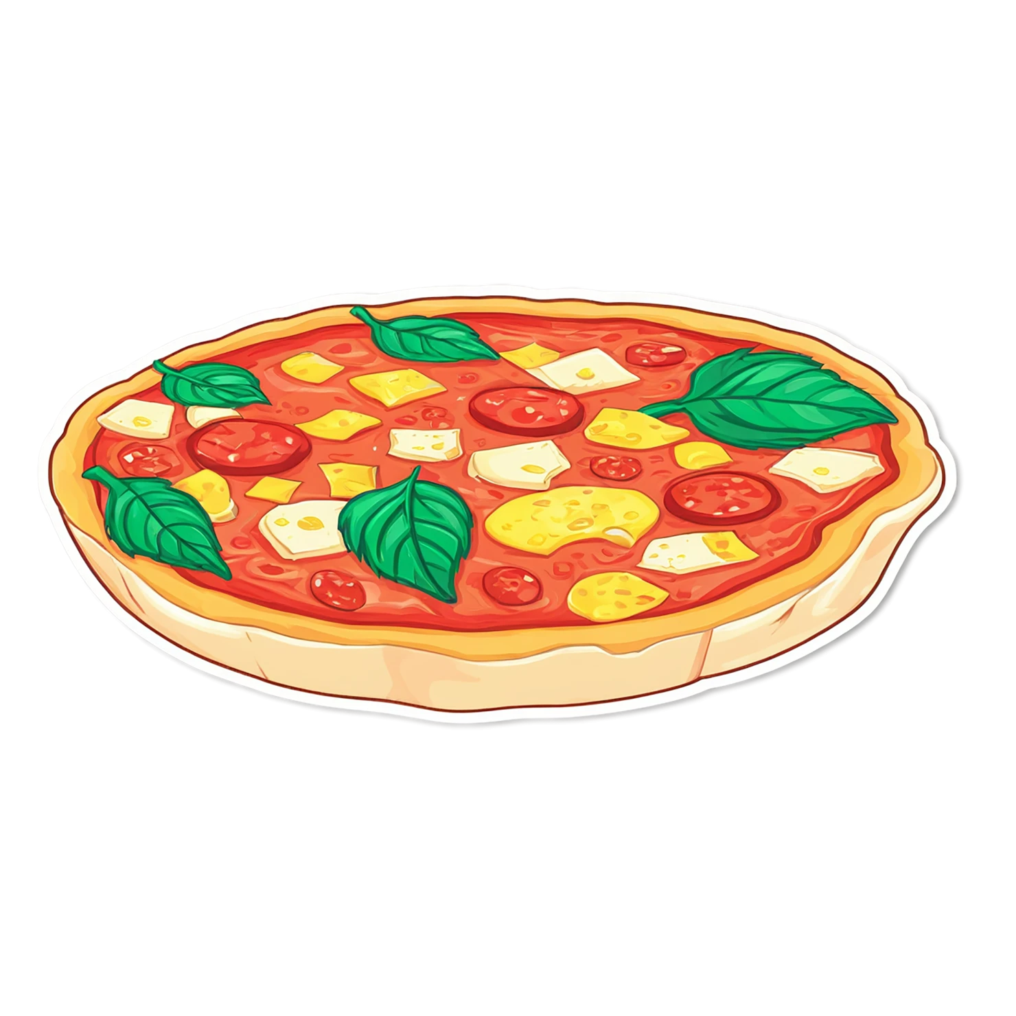Pizza cute sticker isolated on transparent background #20539