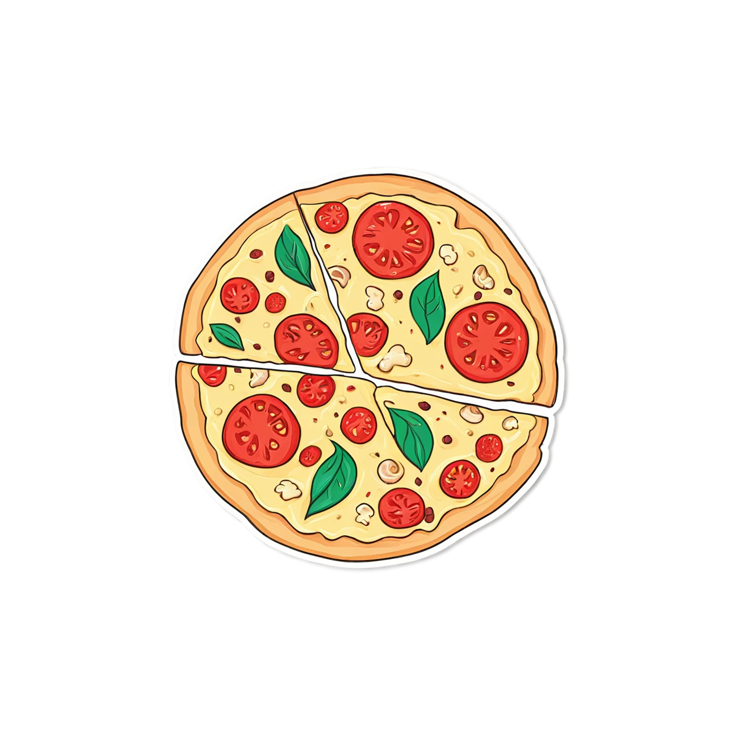 Pizza cute sticker isolated on transparent background #20540