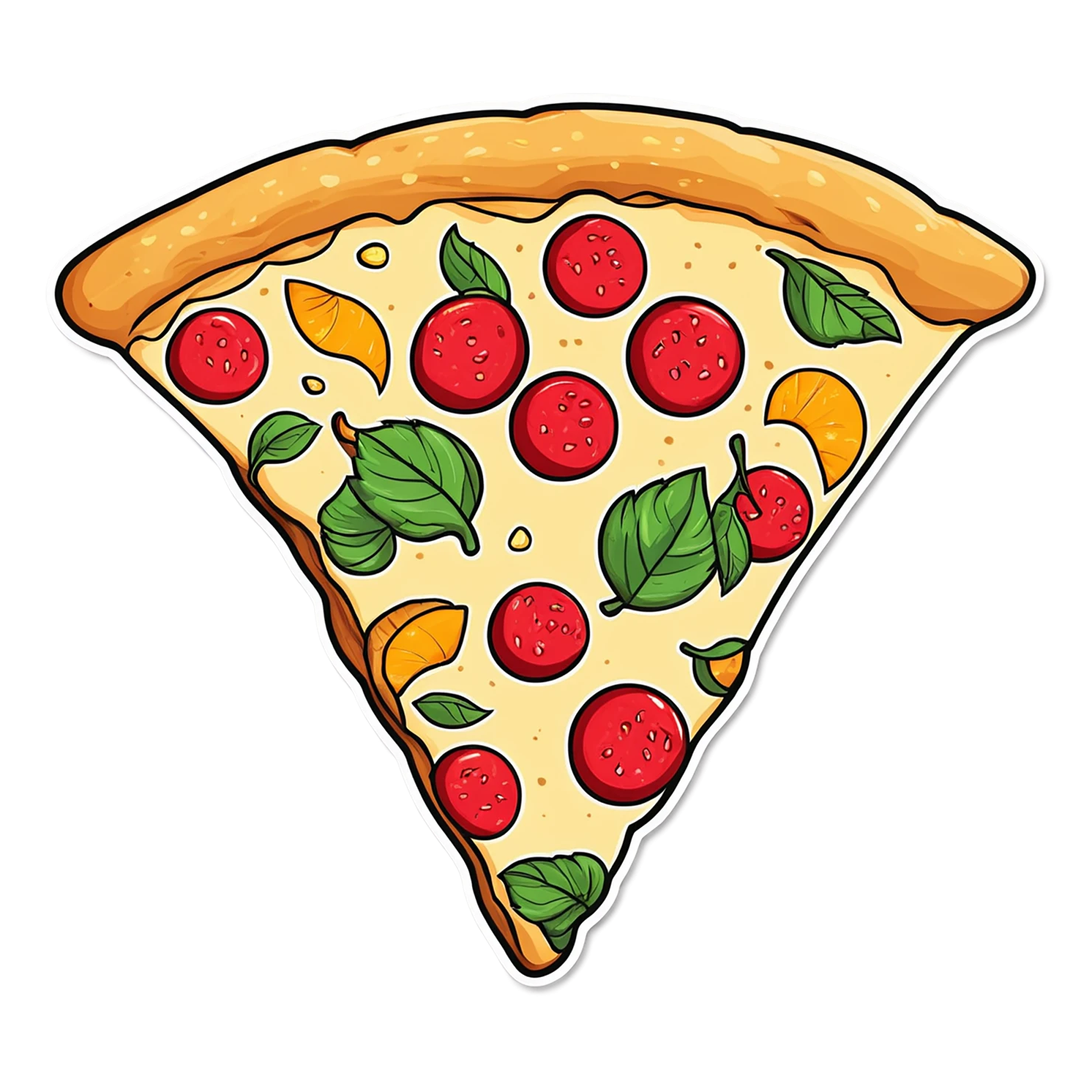 Pizza cute sticker isolated on transparent background #20541