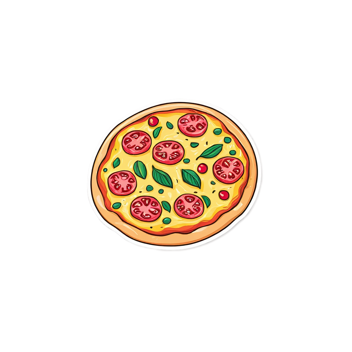 Pizza cute sticker isolated on transparent background #20542
