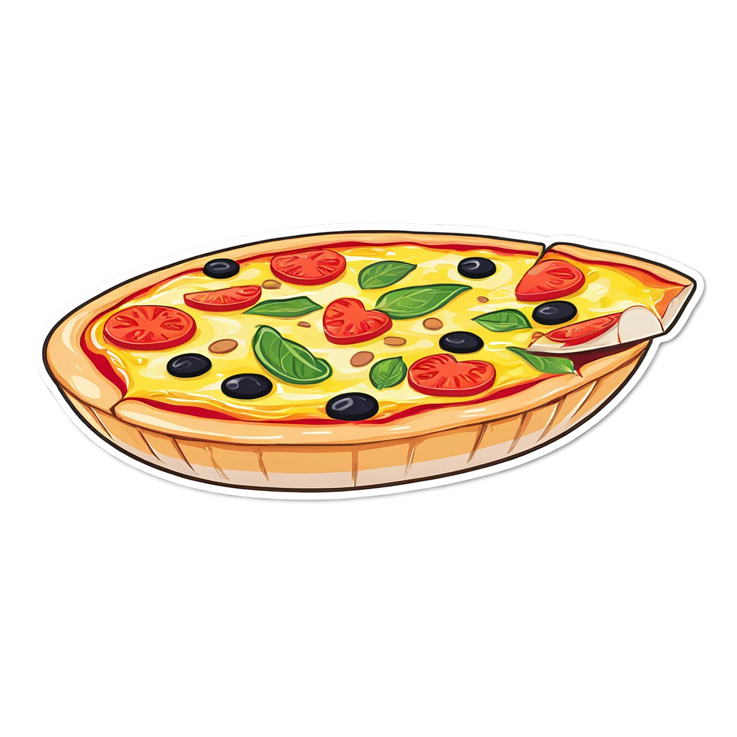 Pizza cute sticker isolated on transparent background #20544