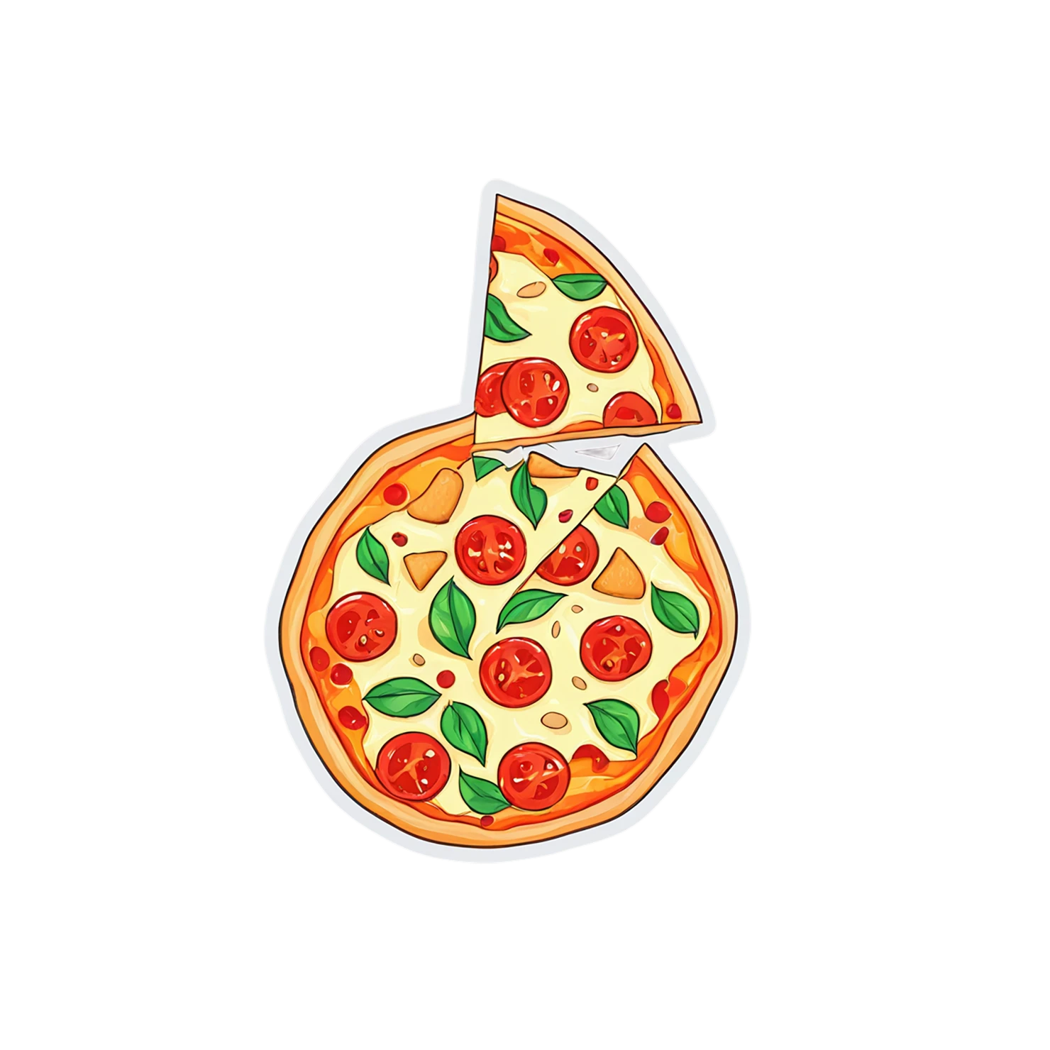 Pizza cute sticker isolated on transparent background #20545