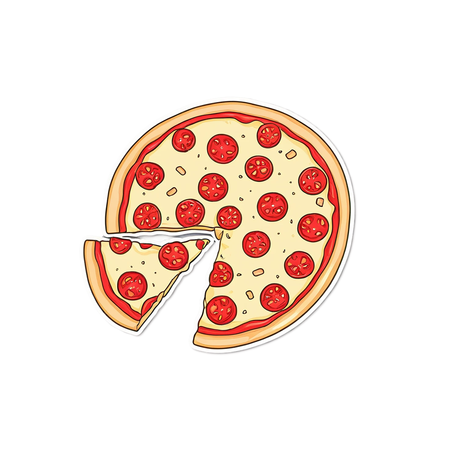 Pizza cute sticker isolated on transparent background #20546