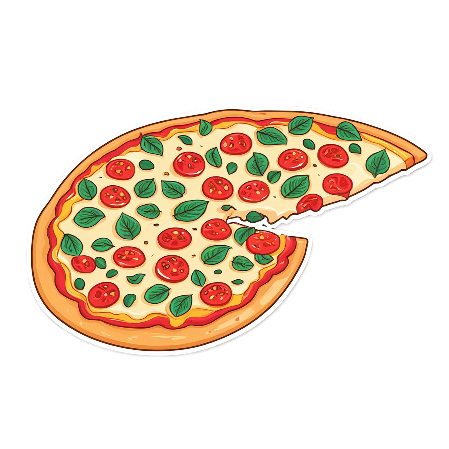 Pizza cute sticker isolated on transparent background #20547