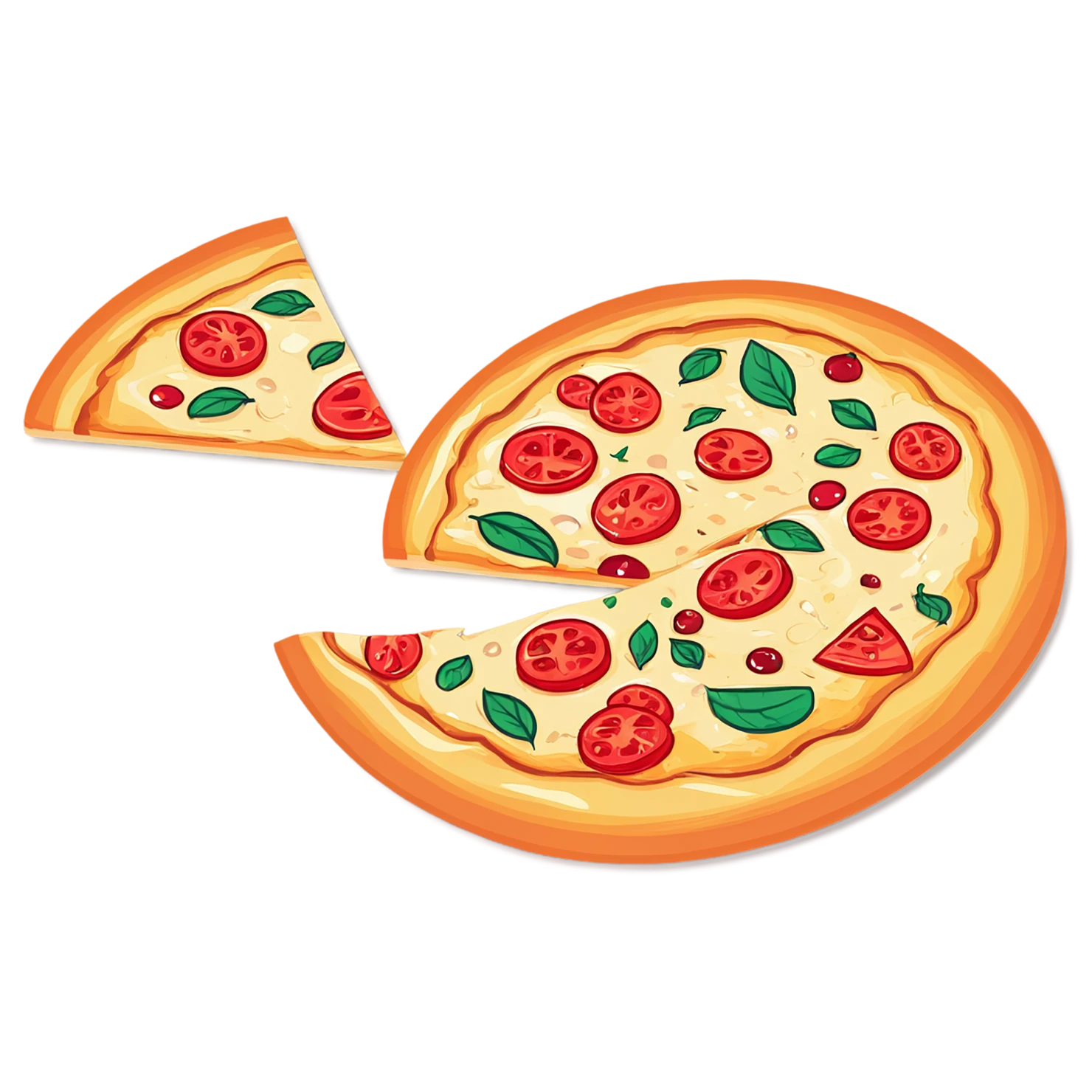 Pizza cute sticker isolated on transparent background #20548