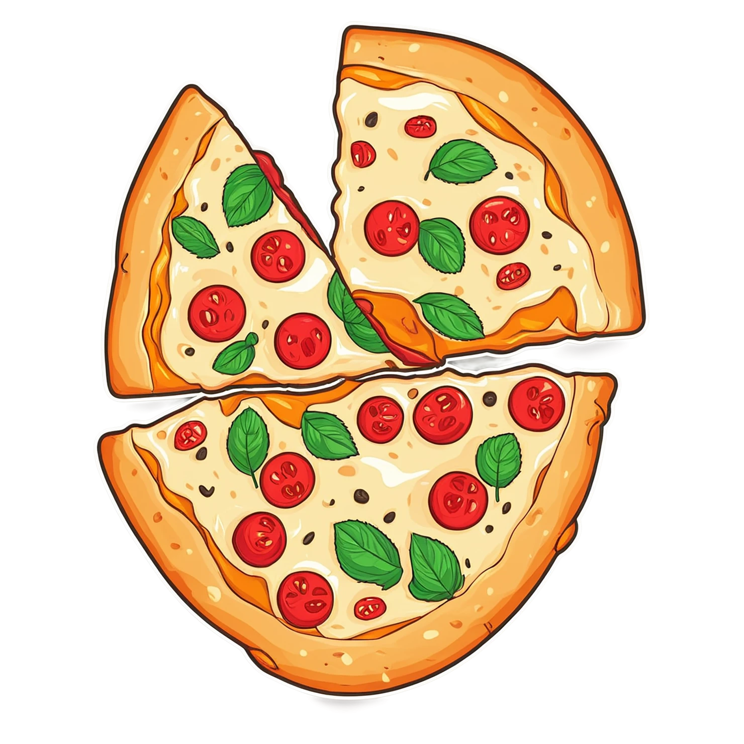 Pizza cute sticker isolated on transparent background #20549