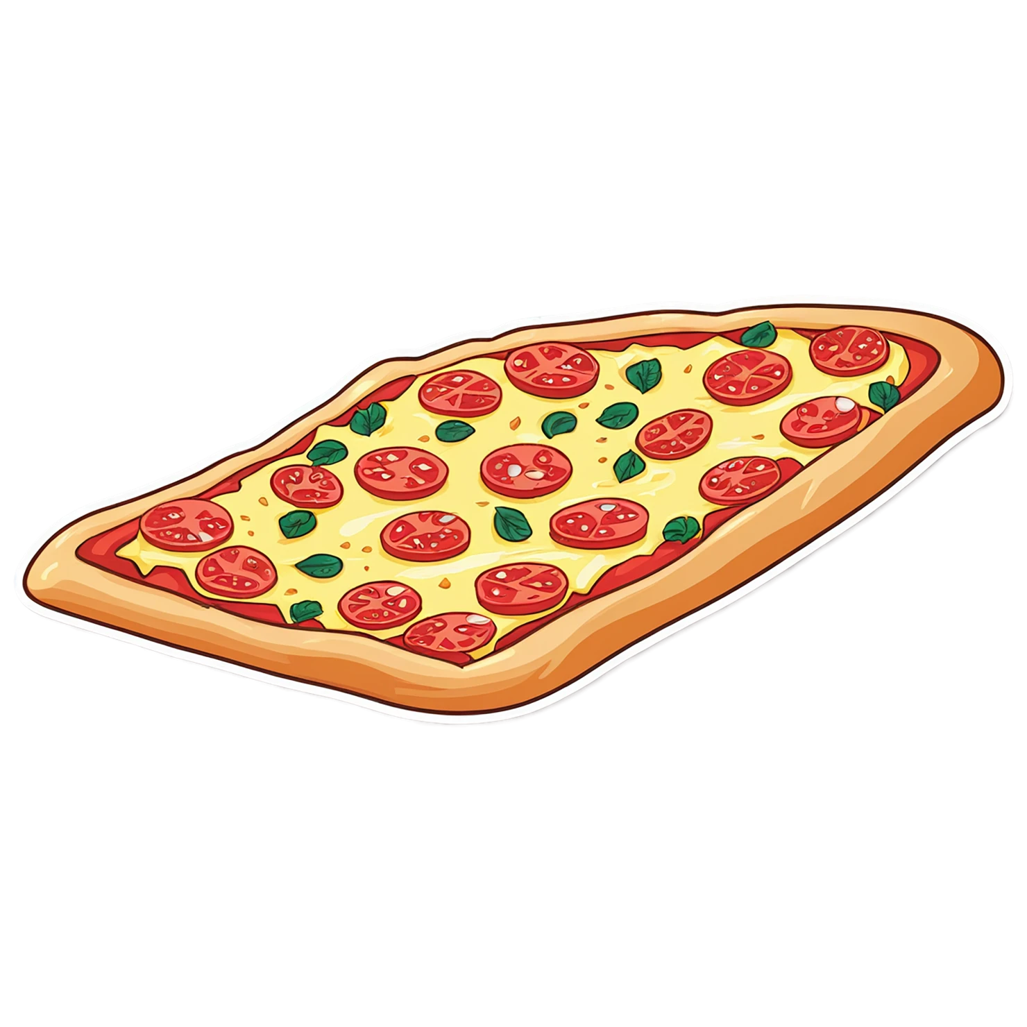 Pizza cute sticker isolated on transparent background #20551