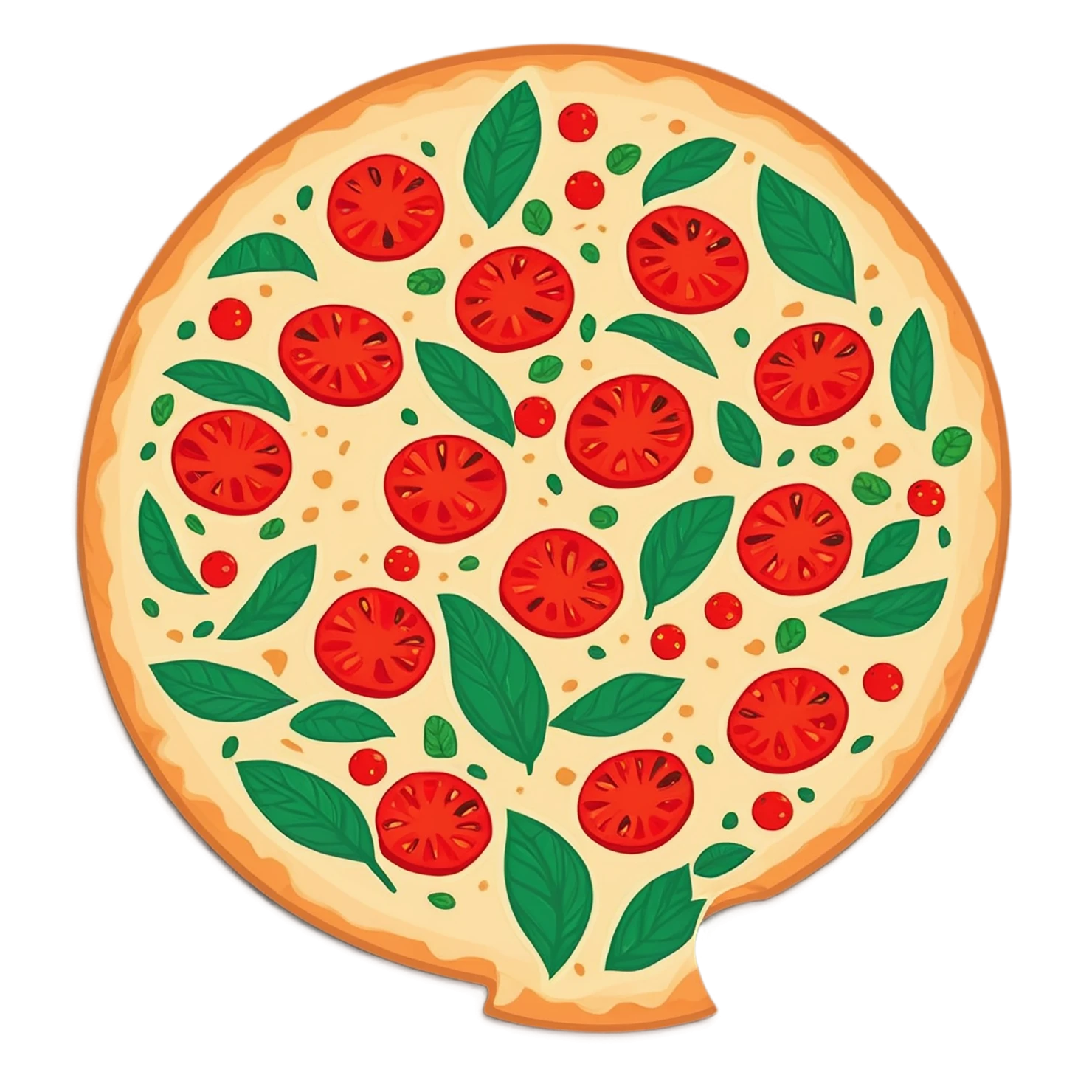 Pizza cute sticker isolated on transparent background #20552
