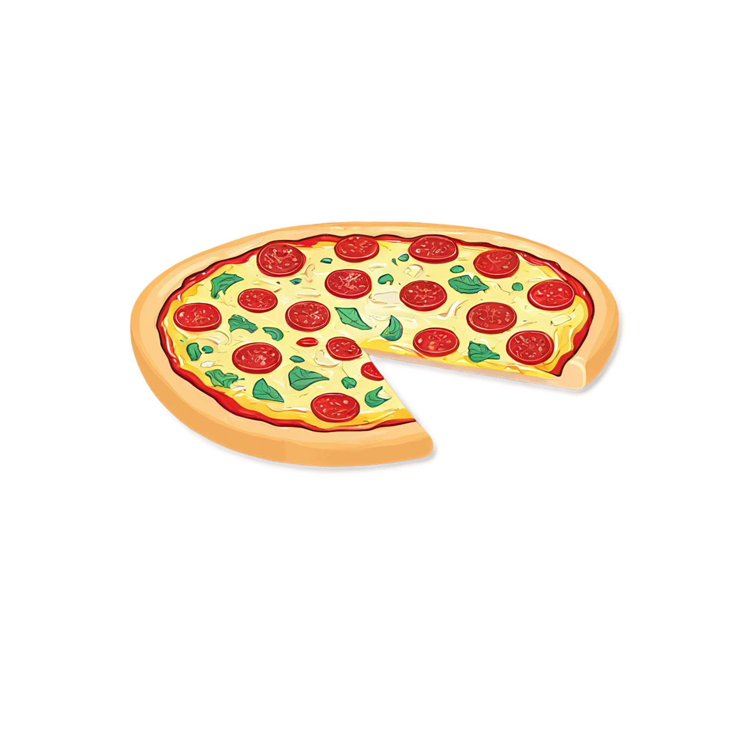 Pizza cute sticker isolated on transparent background #20553