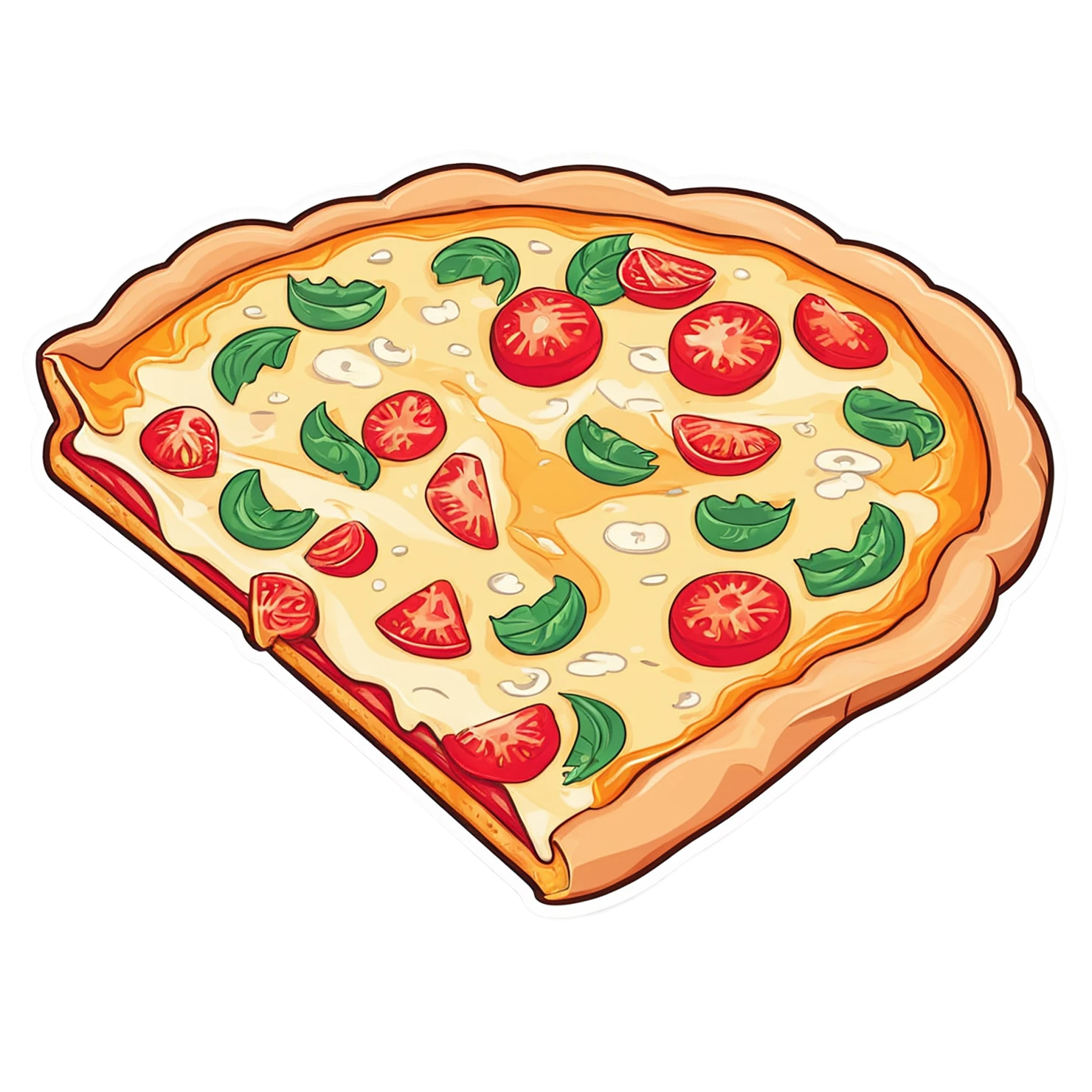 Pizza cute sticker isolated on transparent background #20554