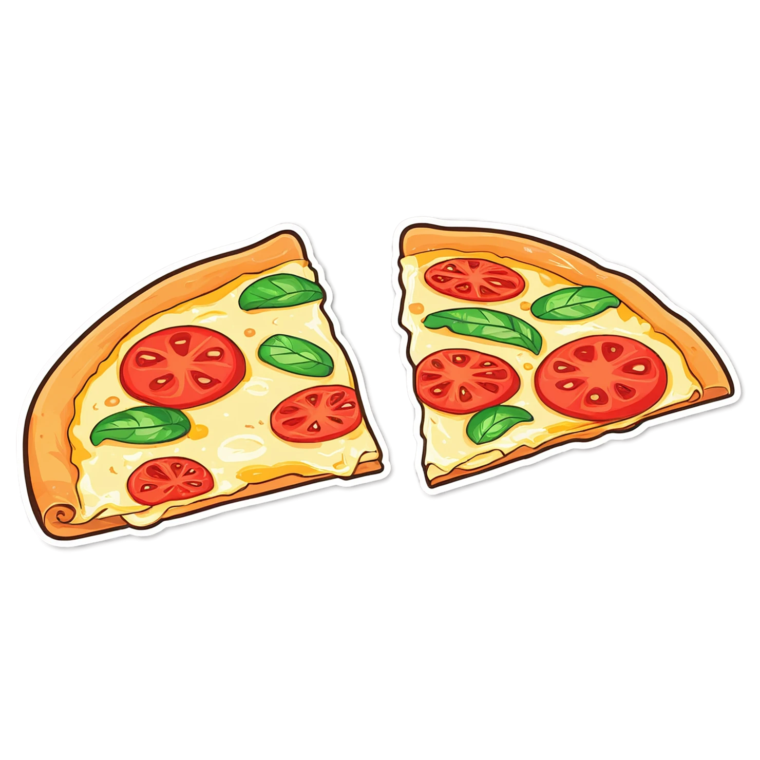 Pizza cute sticker isolated on transparent background #20555