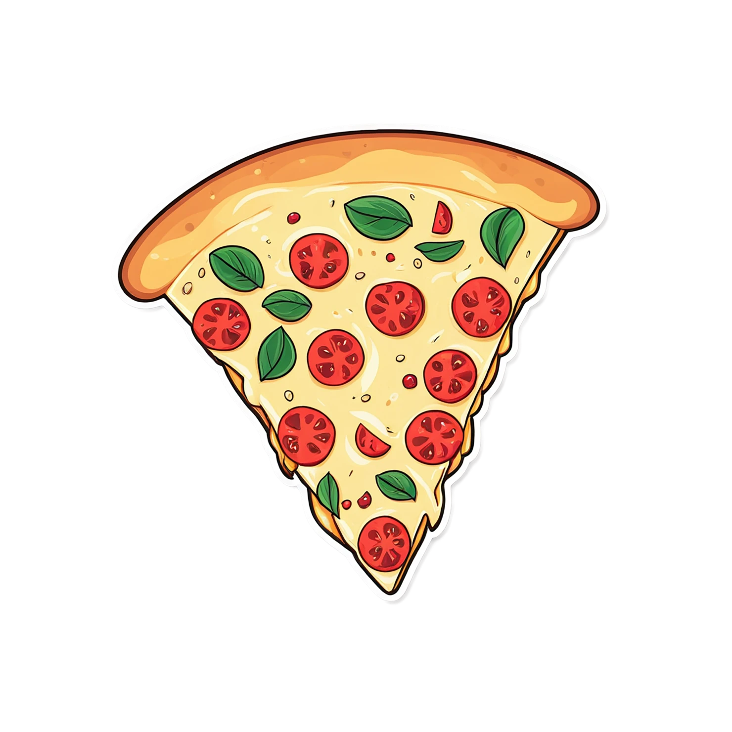 Pizza cute sticker isolated on transparent background #20557