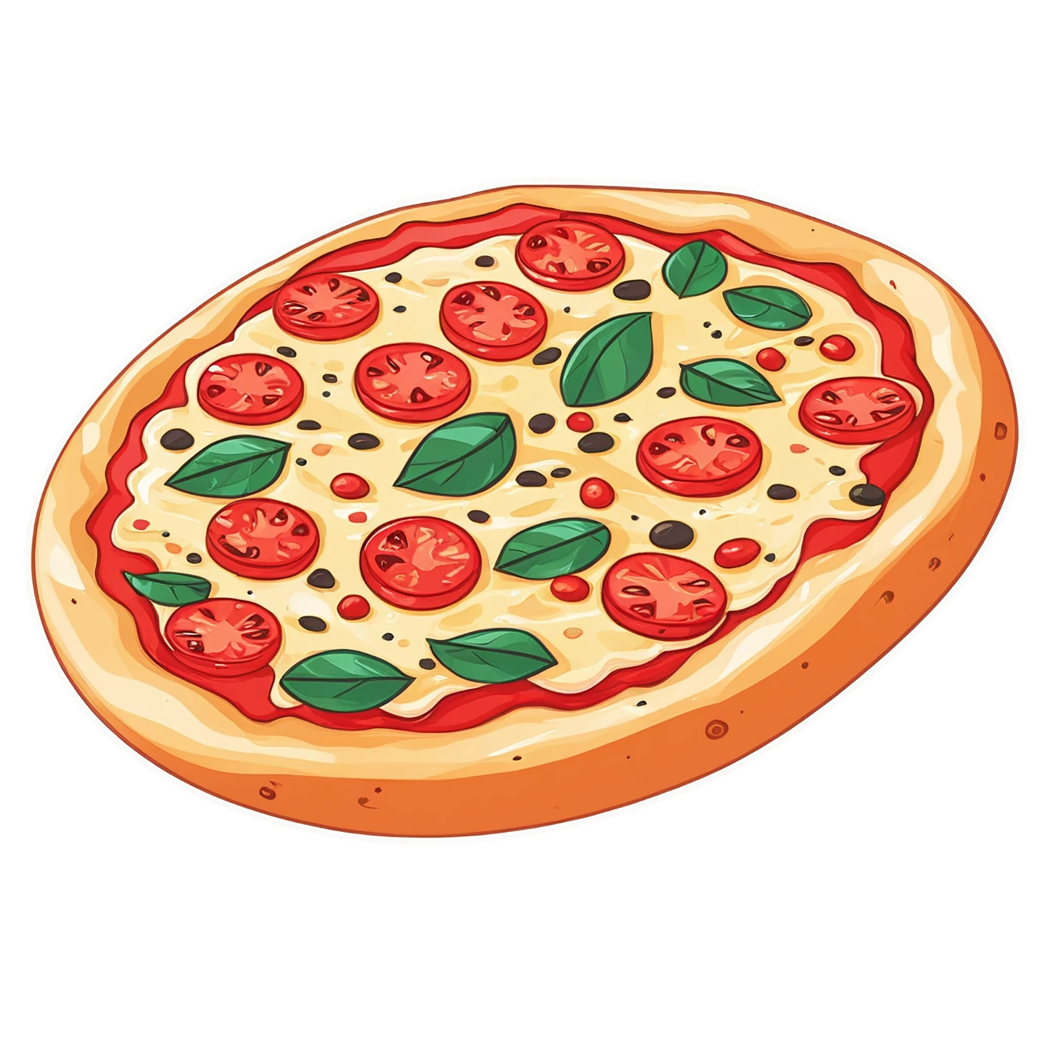 Pizza cute sticker isolated on transparent background #20558
