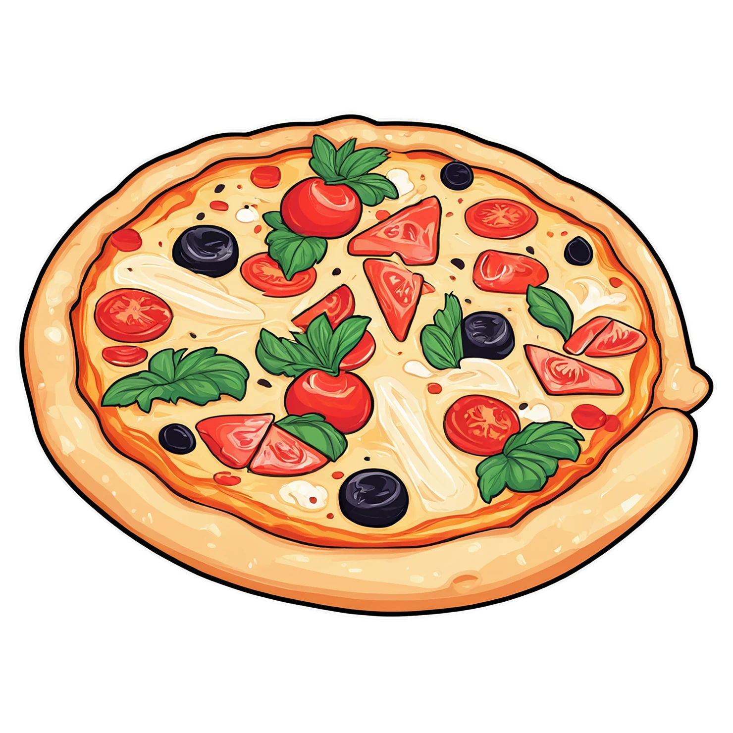 Pizza cute sticker isolated on transparent background #20561