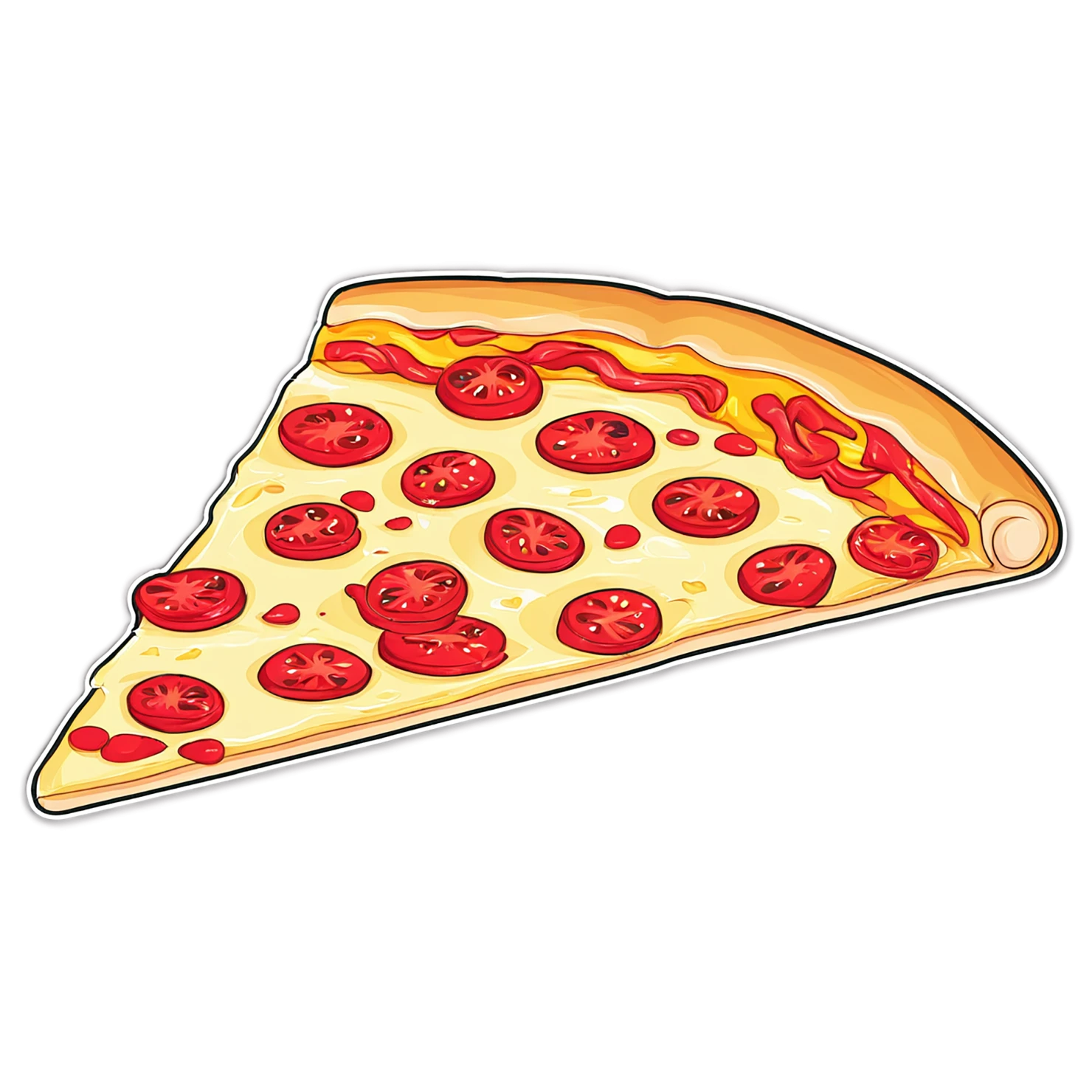 Pizza cute sticker isolated on transparent background #20564