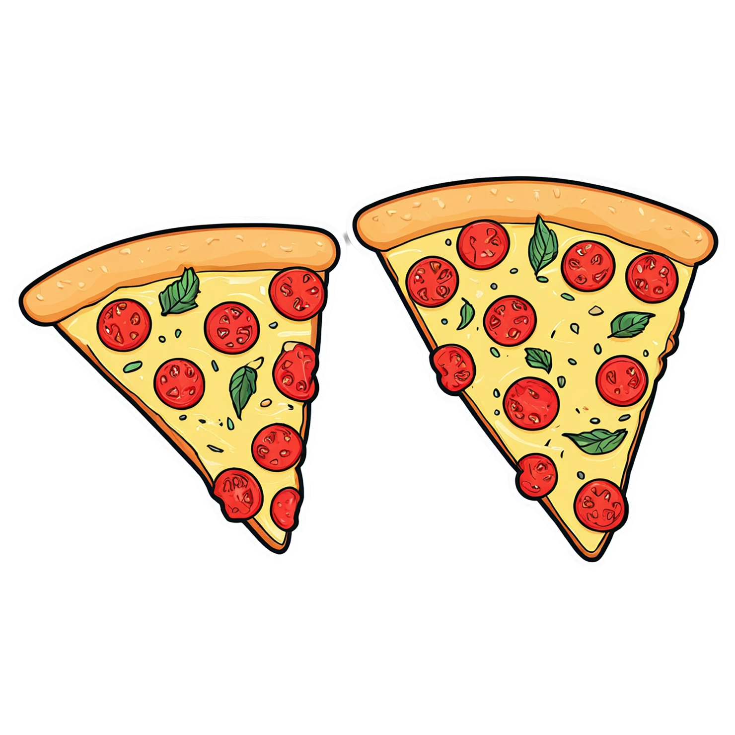 Pizza cute sticker isolated on transparent background #20565