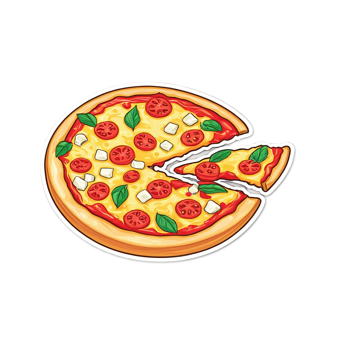 Pizza cute sticker isolated on transparent background #20567