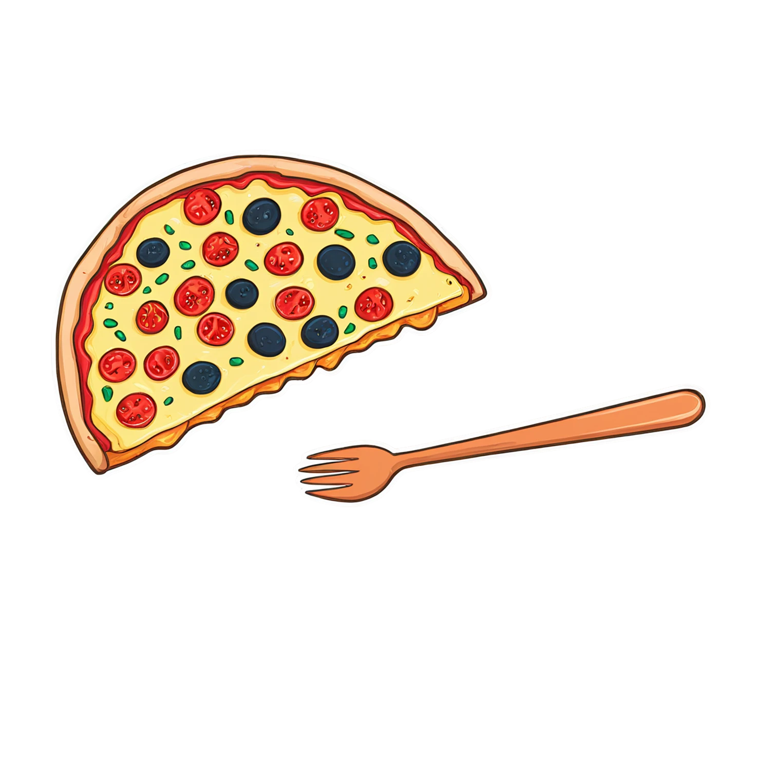 Pizza cute sticker isolated on transparent background #20569