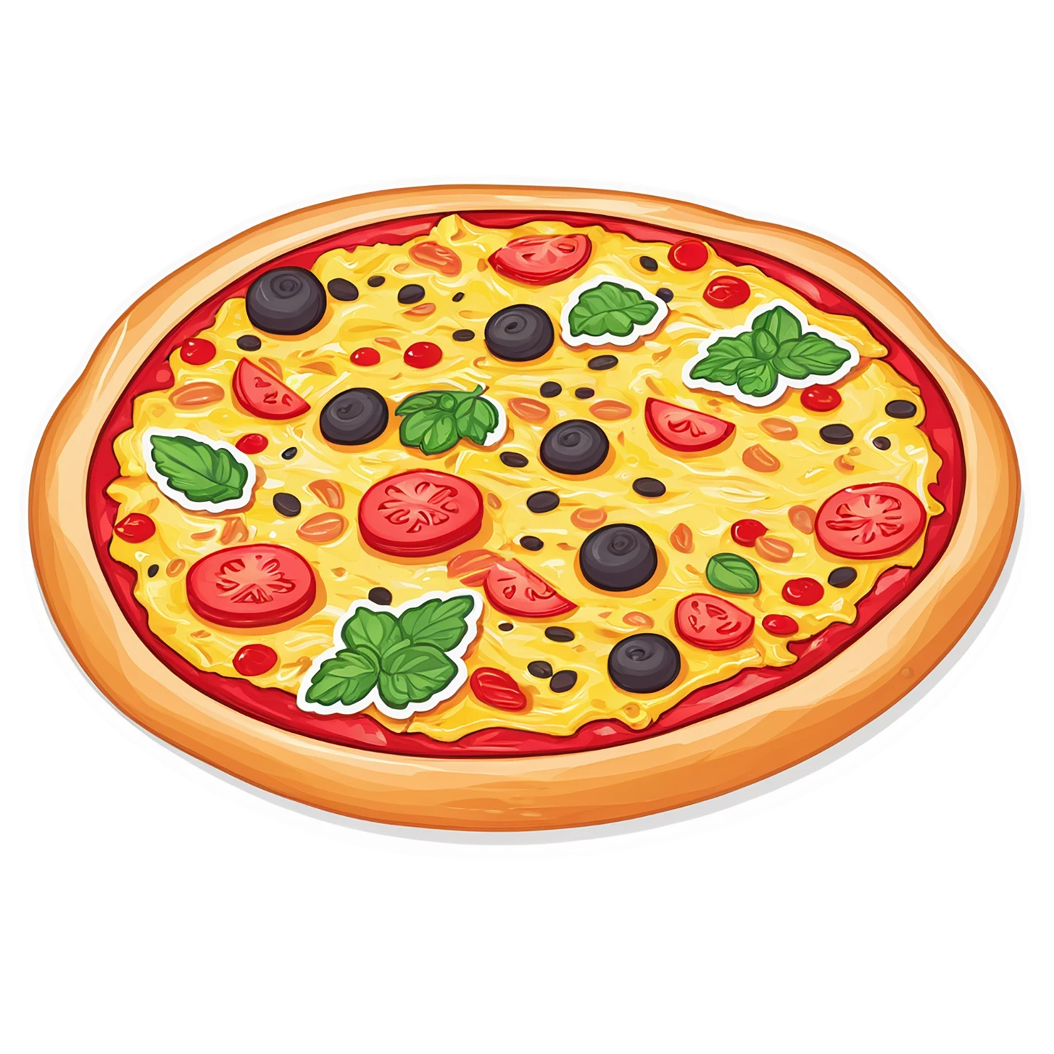 Pizza cute sticker isolated on transparent background #20570