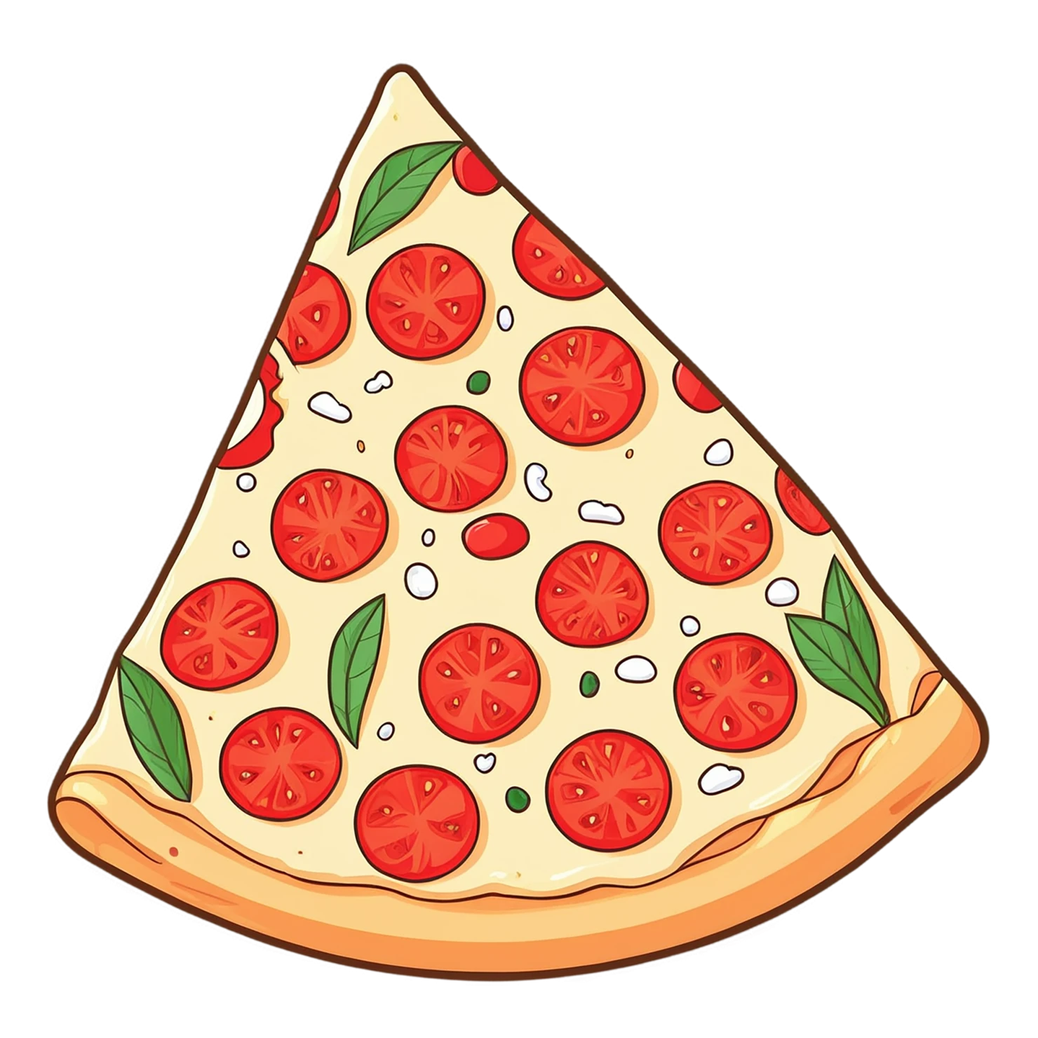 Pizza cute sticker isolated on transparent background #20571