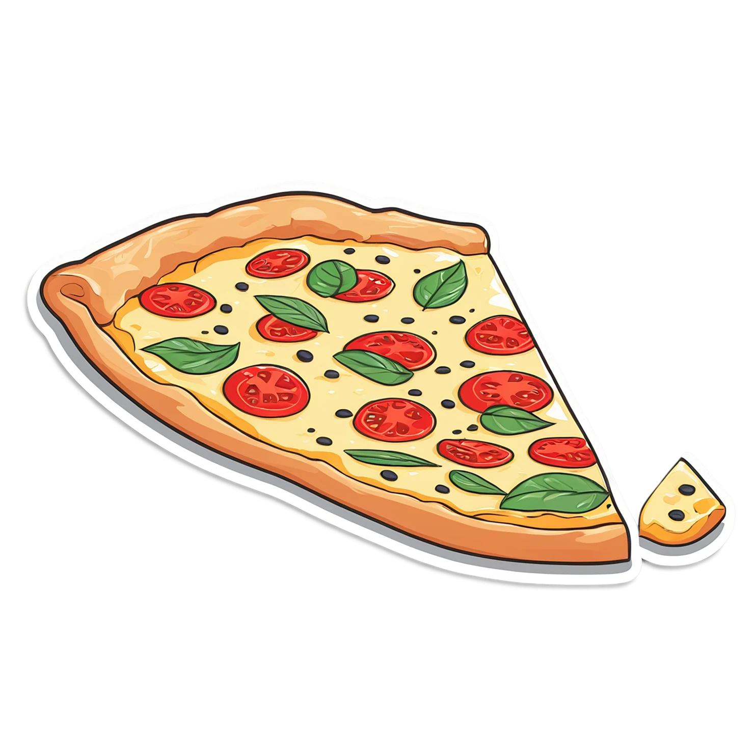 Pizza cute sticker isolated on transparent background #20572