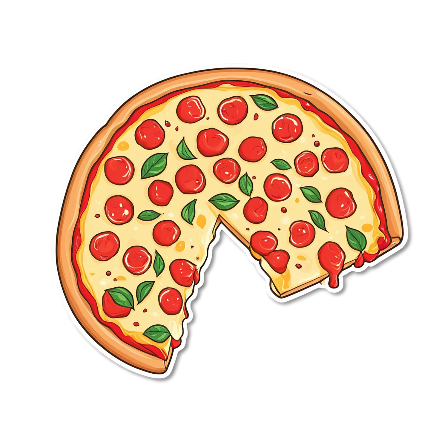 Pizza cute sticker isolated on transparent background #20574