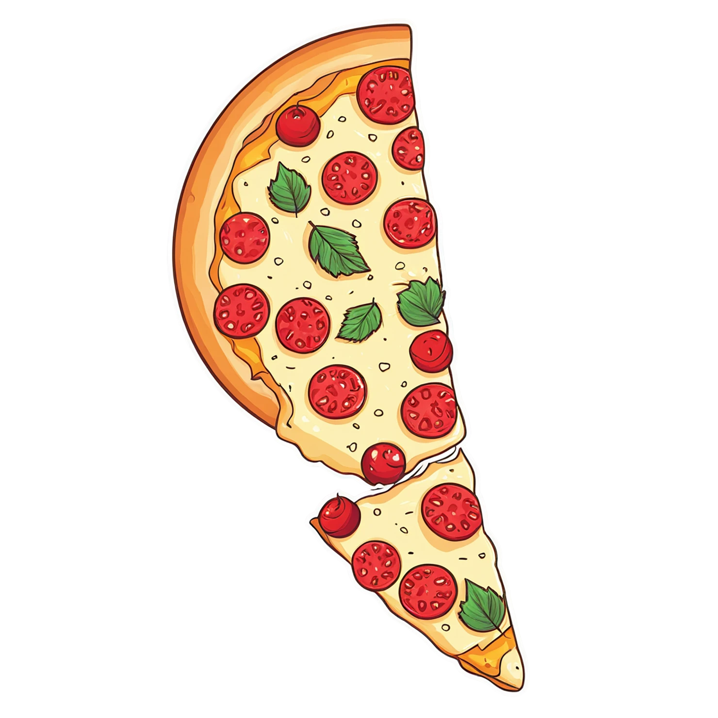 Pizza cute sticker isolated on transparent background #20575
