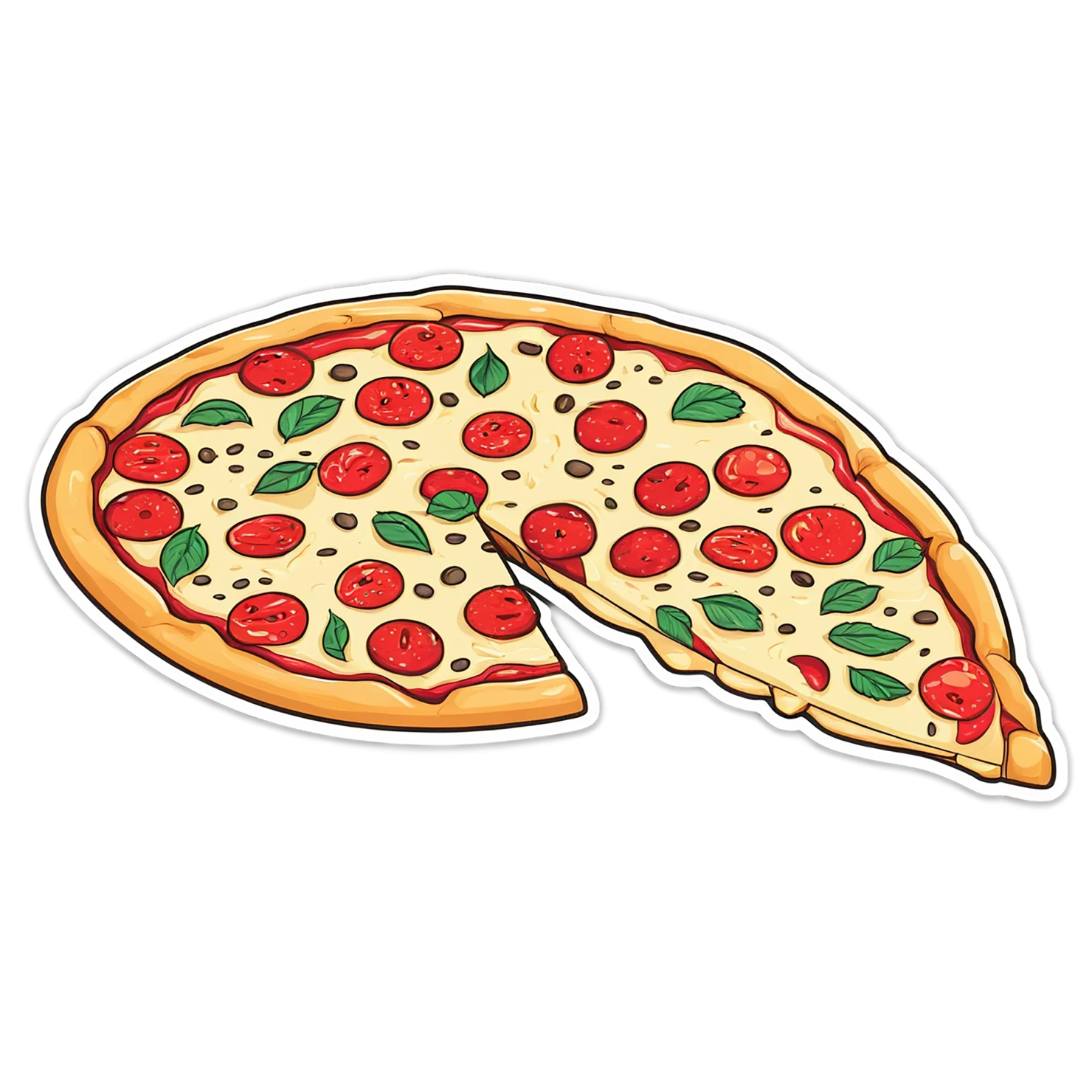 Pizza cute sticker isolated on transparent background #20576