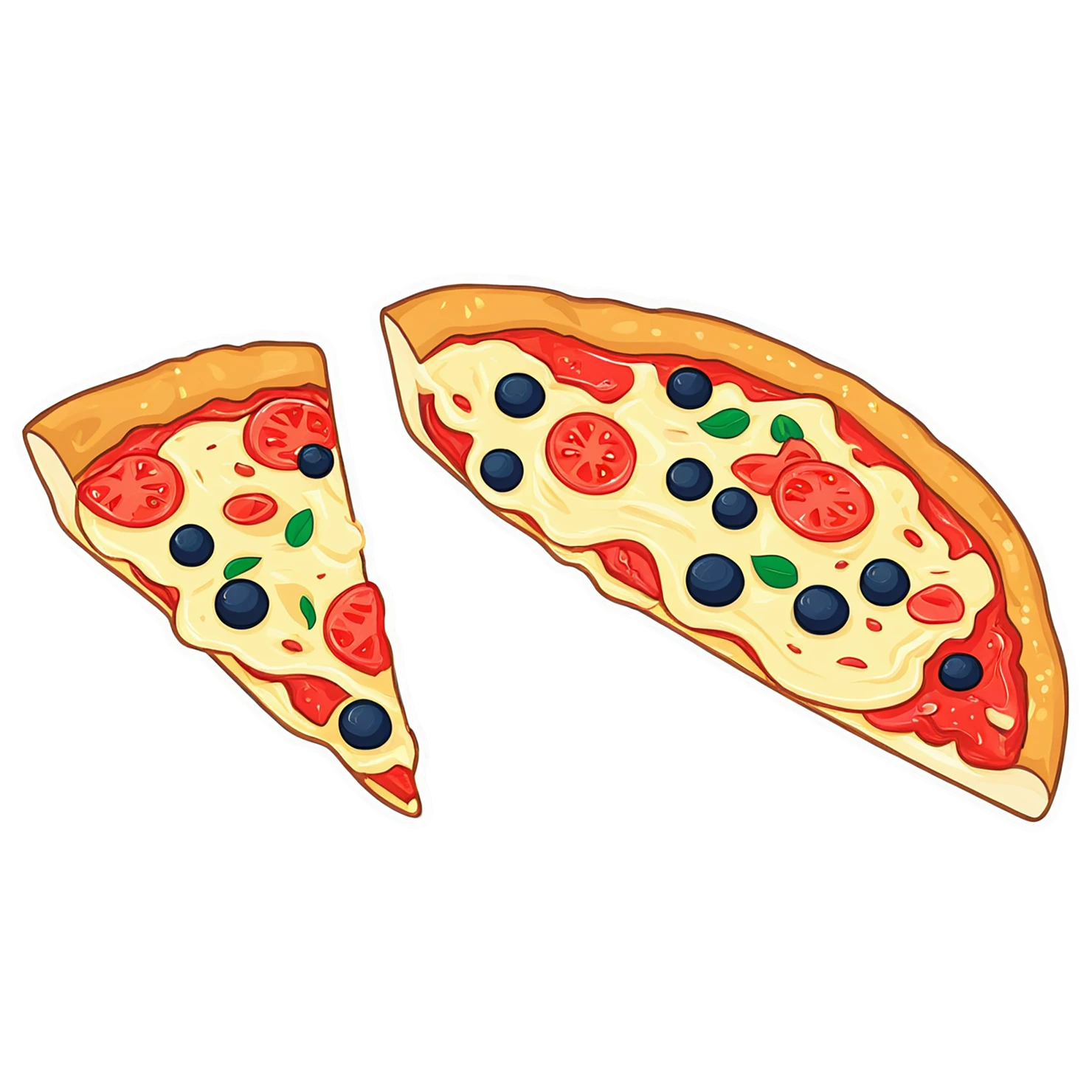 Pizza cute sticker isolated on transparent background #20579