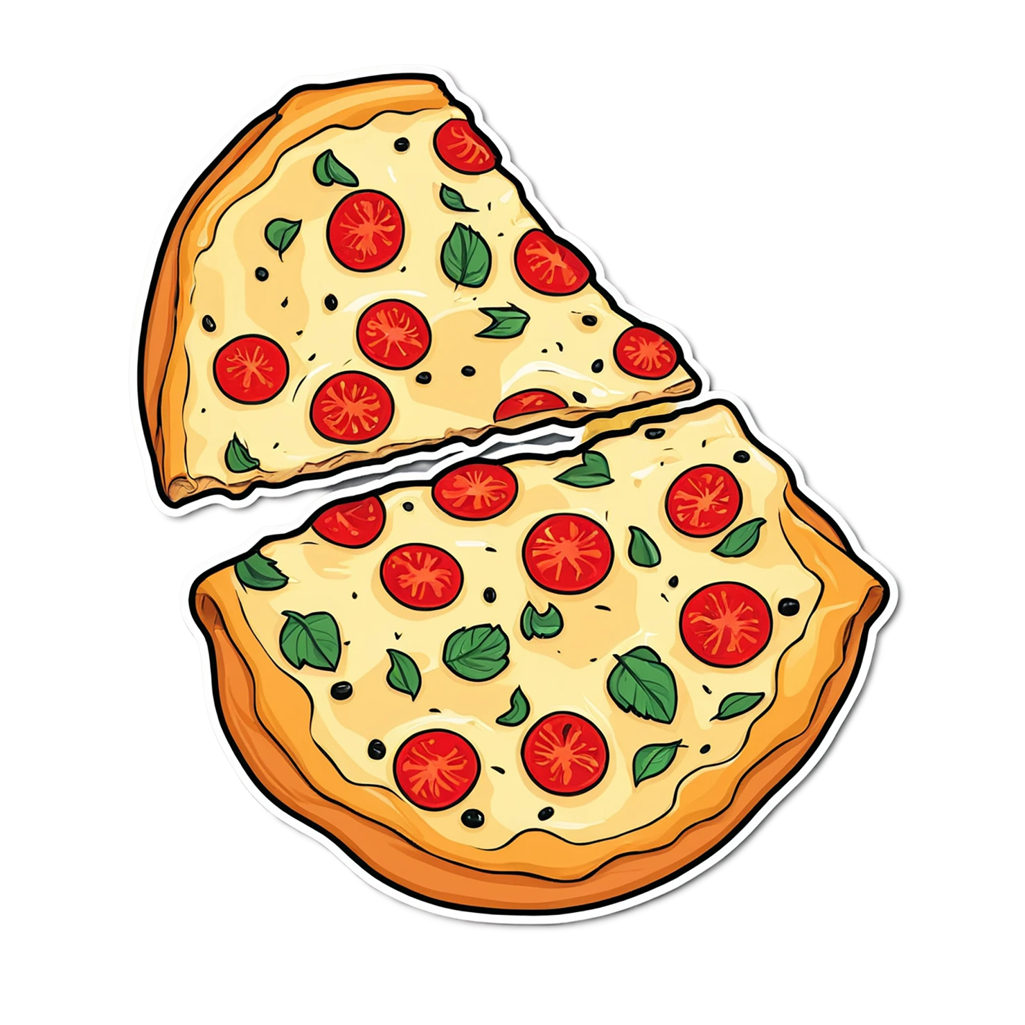 Pizza cute sticker isolated on transparent background #20580