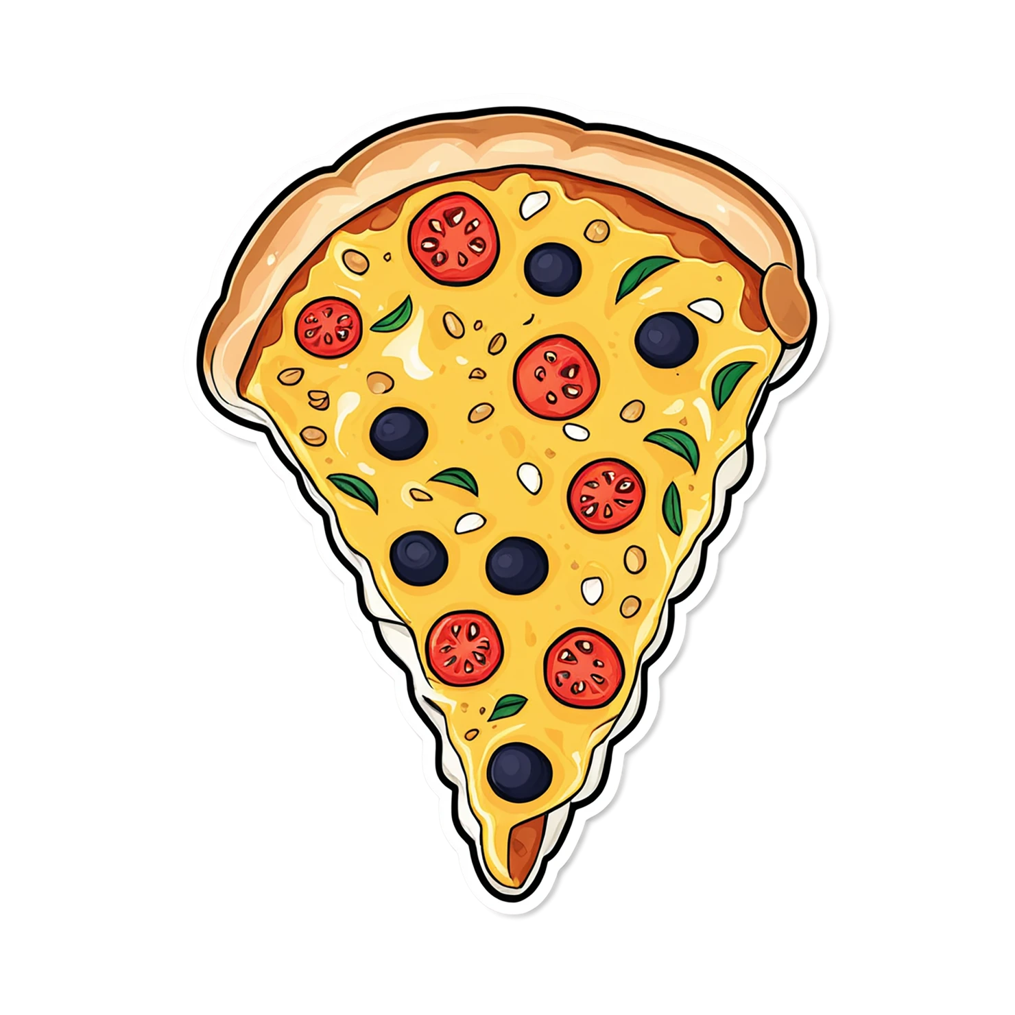 Pizza cute sticker isolated on transparent background #20581