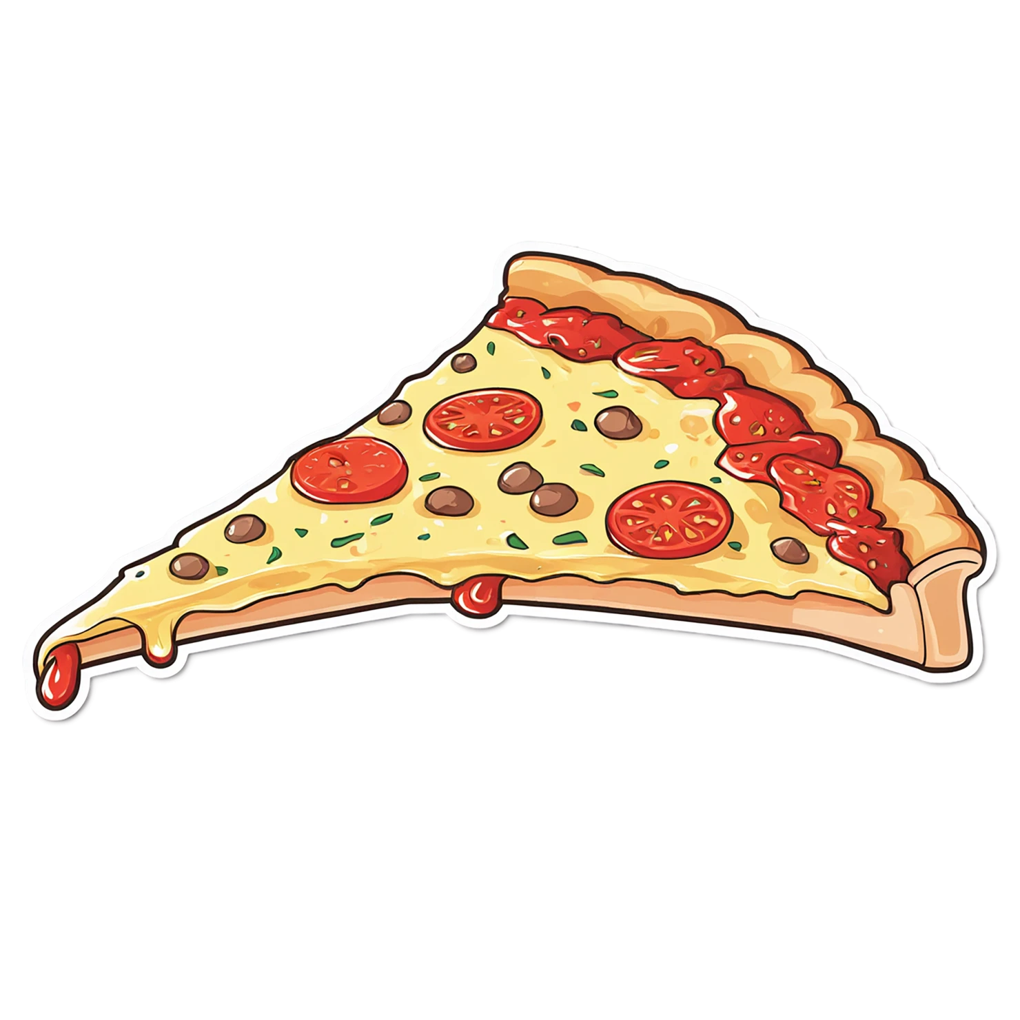 Pizza cute sticker isolated on transparent background #20583